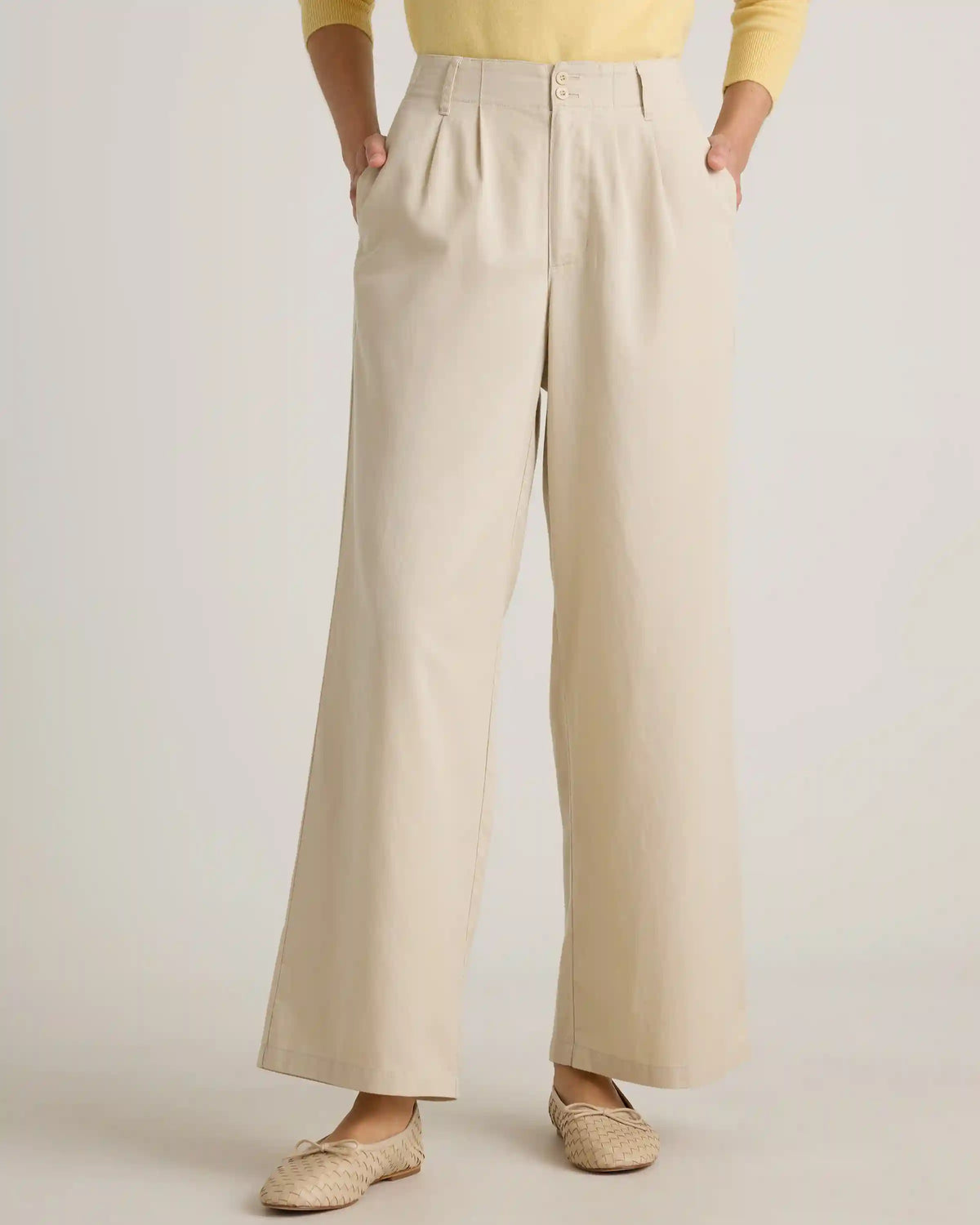 Drapey Twill Pleated Trouser