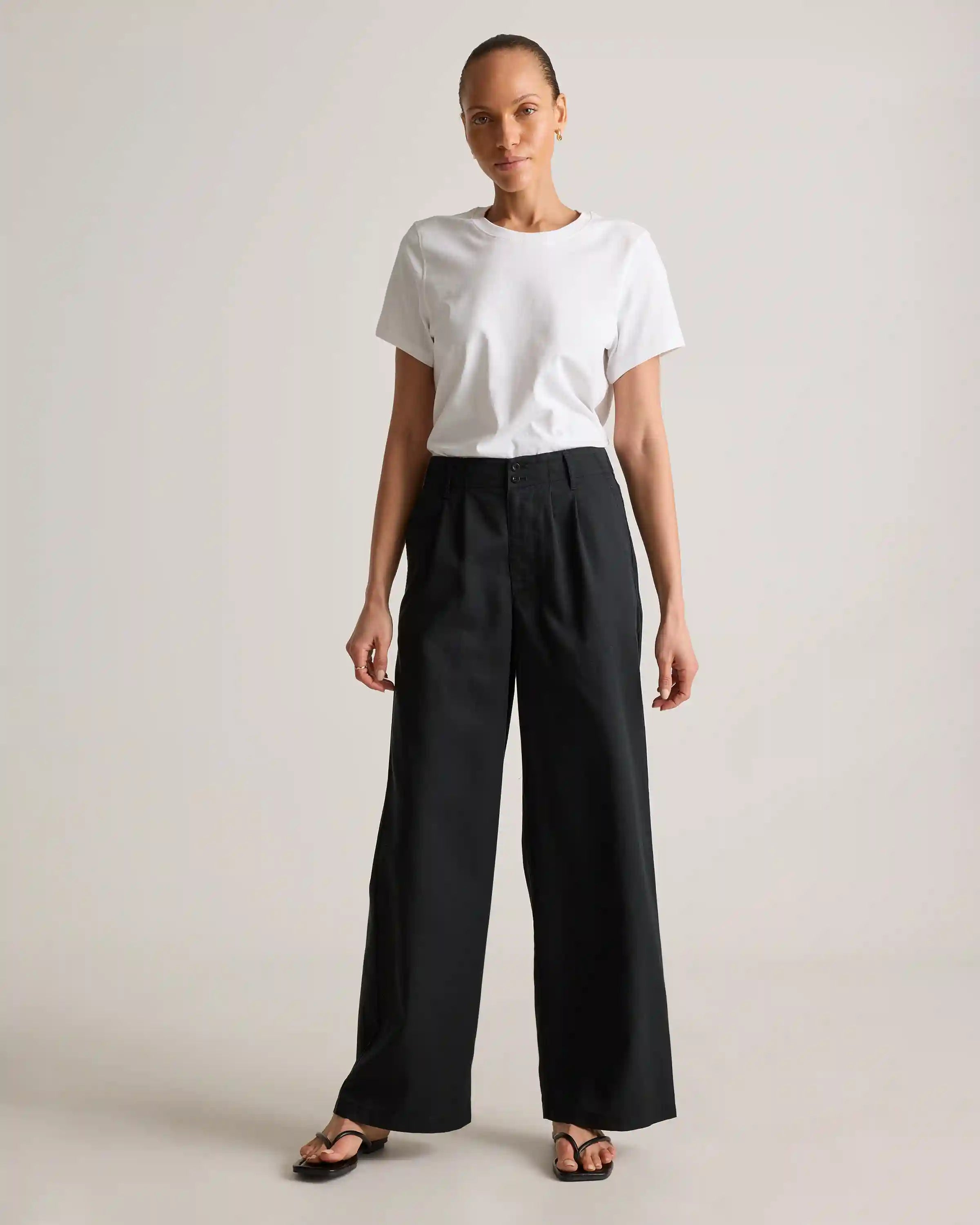 Drapey Twill Pleated Trouser