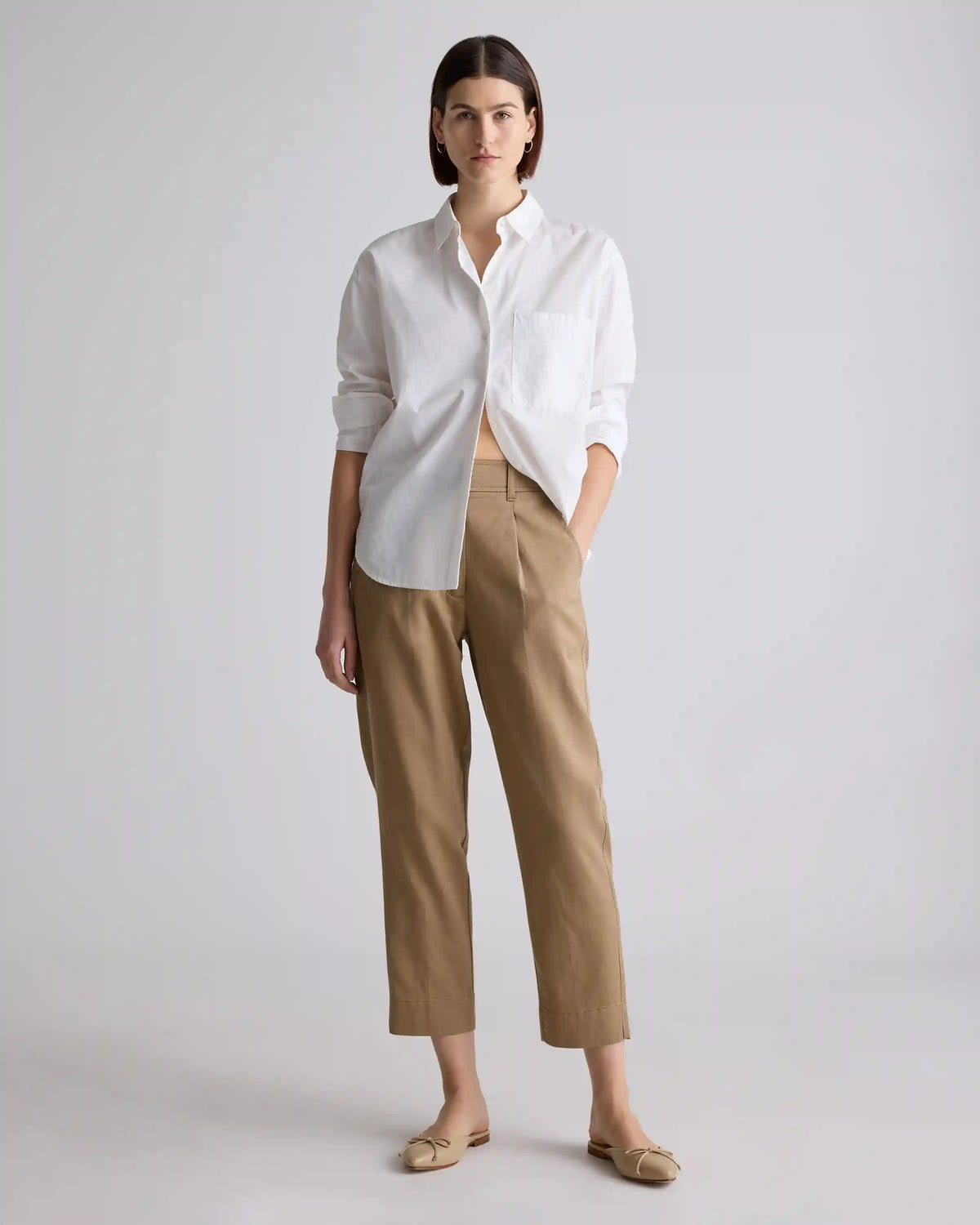 Drapey Twill Tapered Trouser