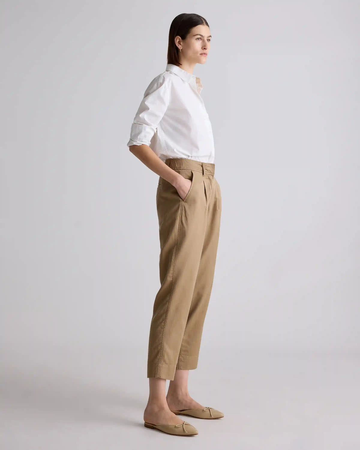 Drapey Twill Tapered Trouser