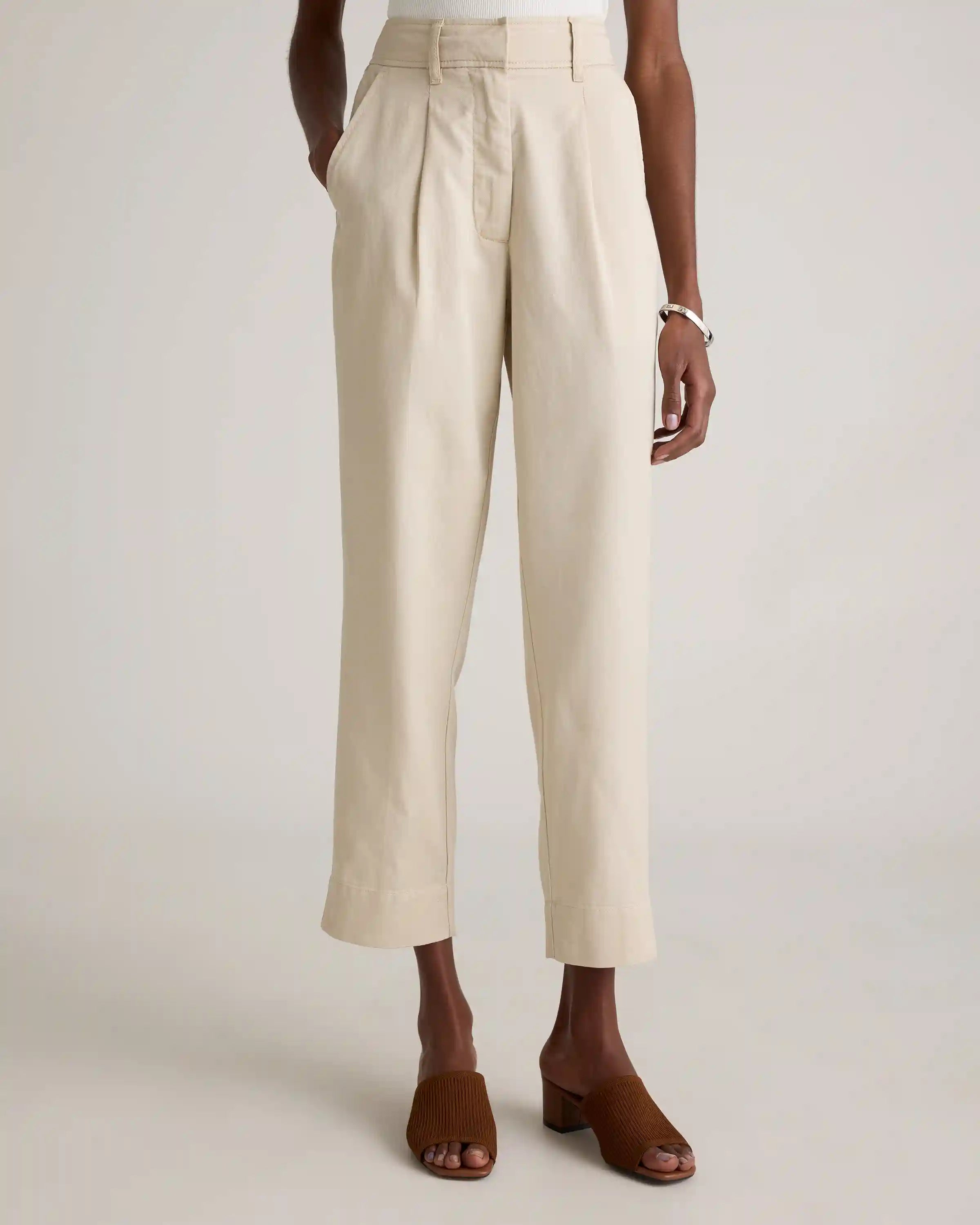 Drapey Twill Tapered Trouser