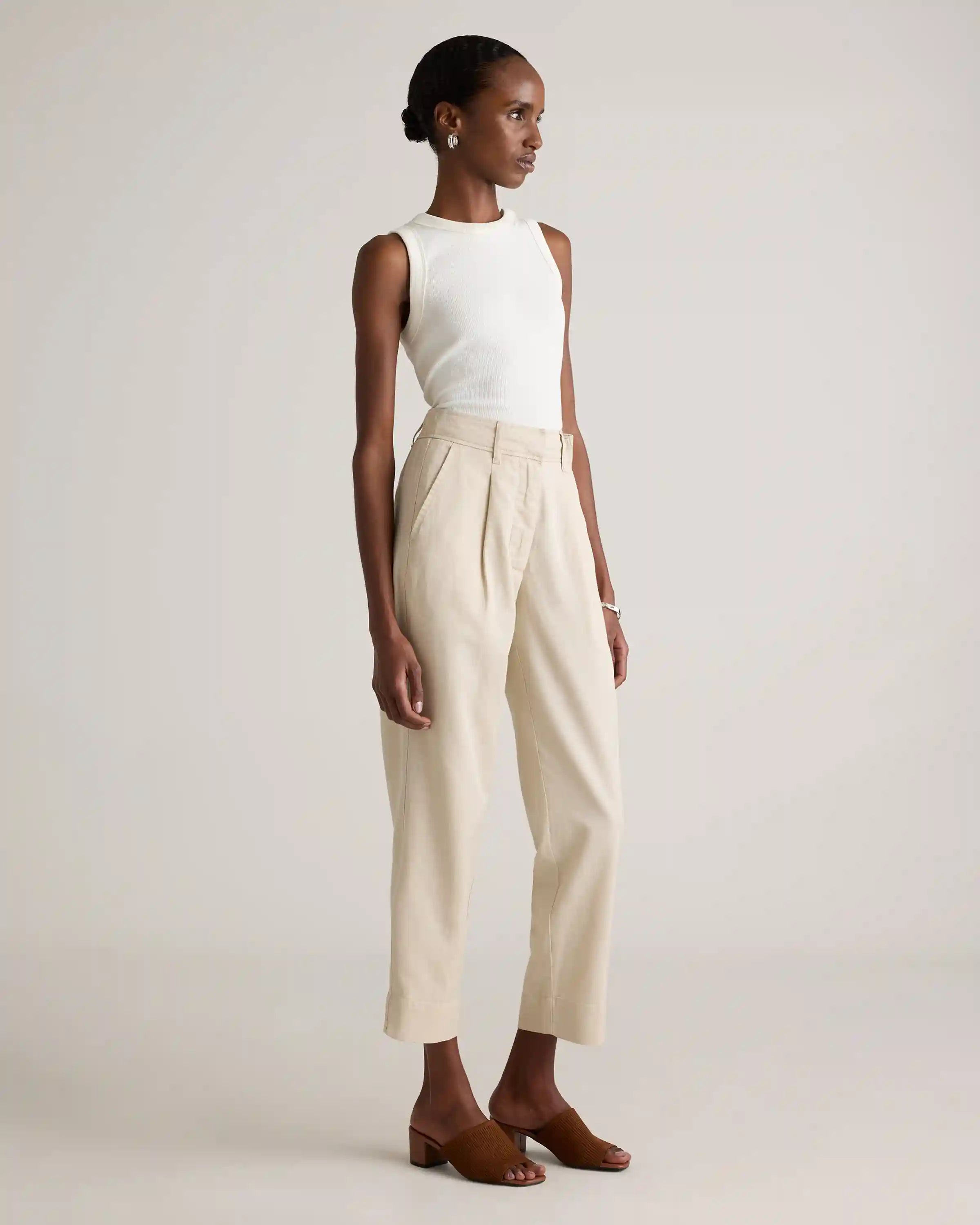 Drapey Twill Tapered Trouser