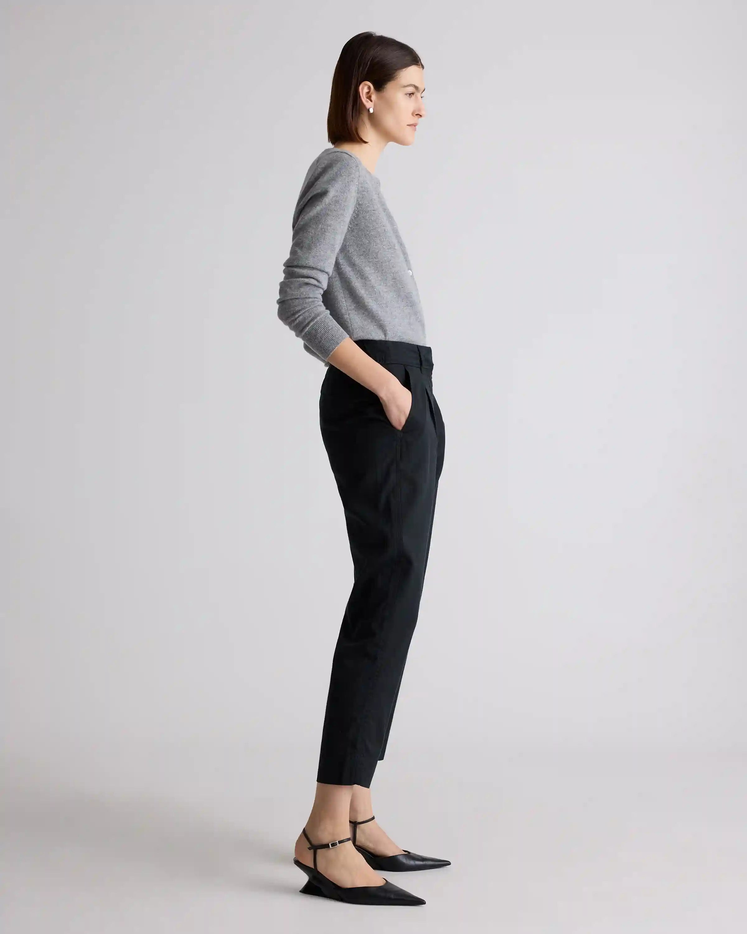 Drapey Twill Tapered Trouser