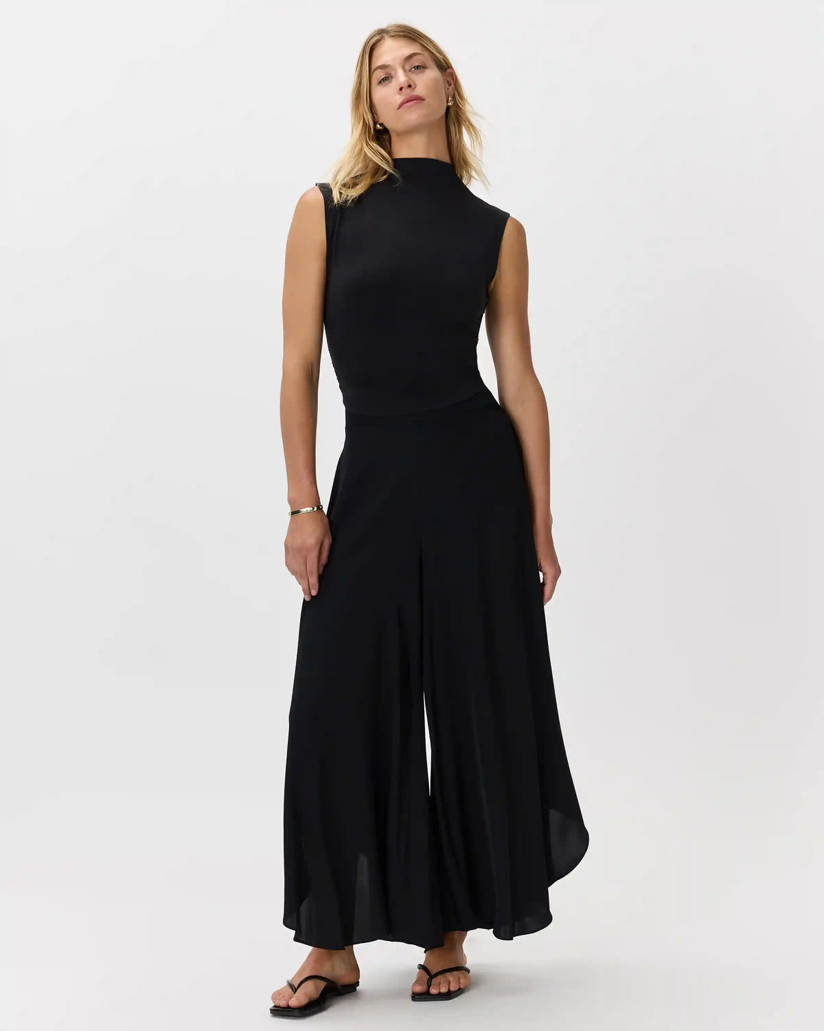 Washable Stretch Silk Palazzo Pants