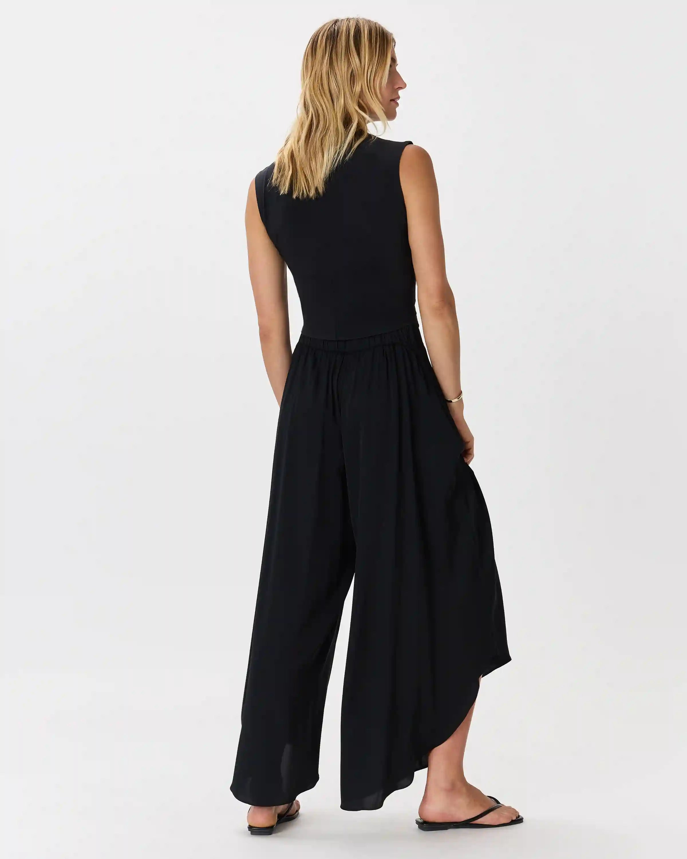Washable Stretch Silk Palazzo Pants
