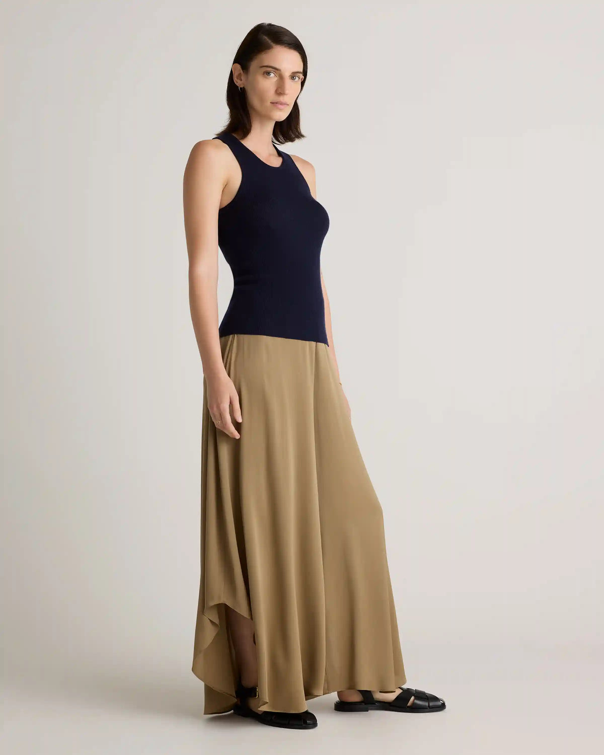 Washable Stretch Silk Palazzo Pants