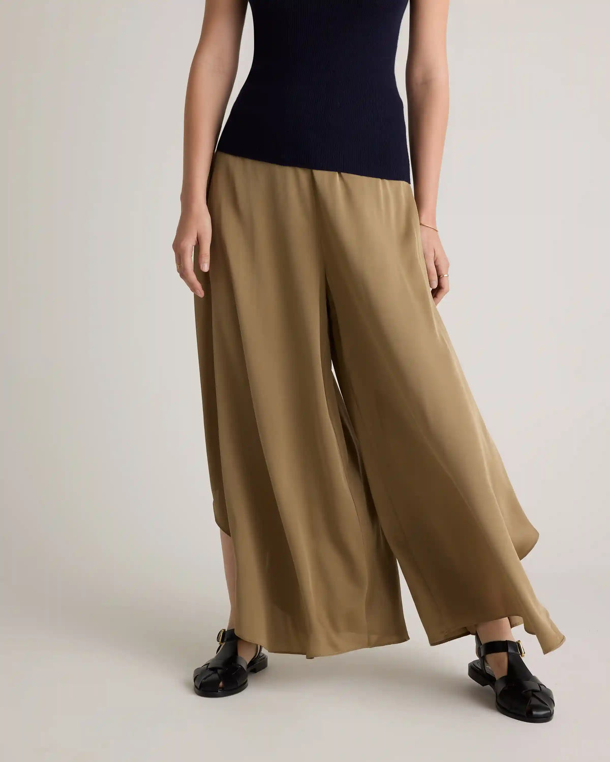 Washable Stretch Silk Palazzo Pants