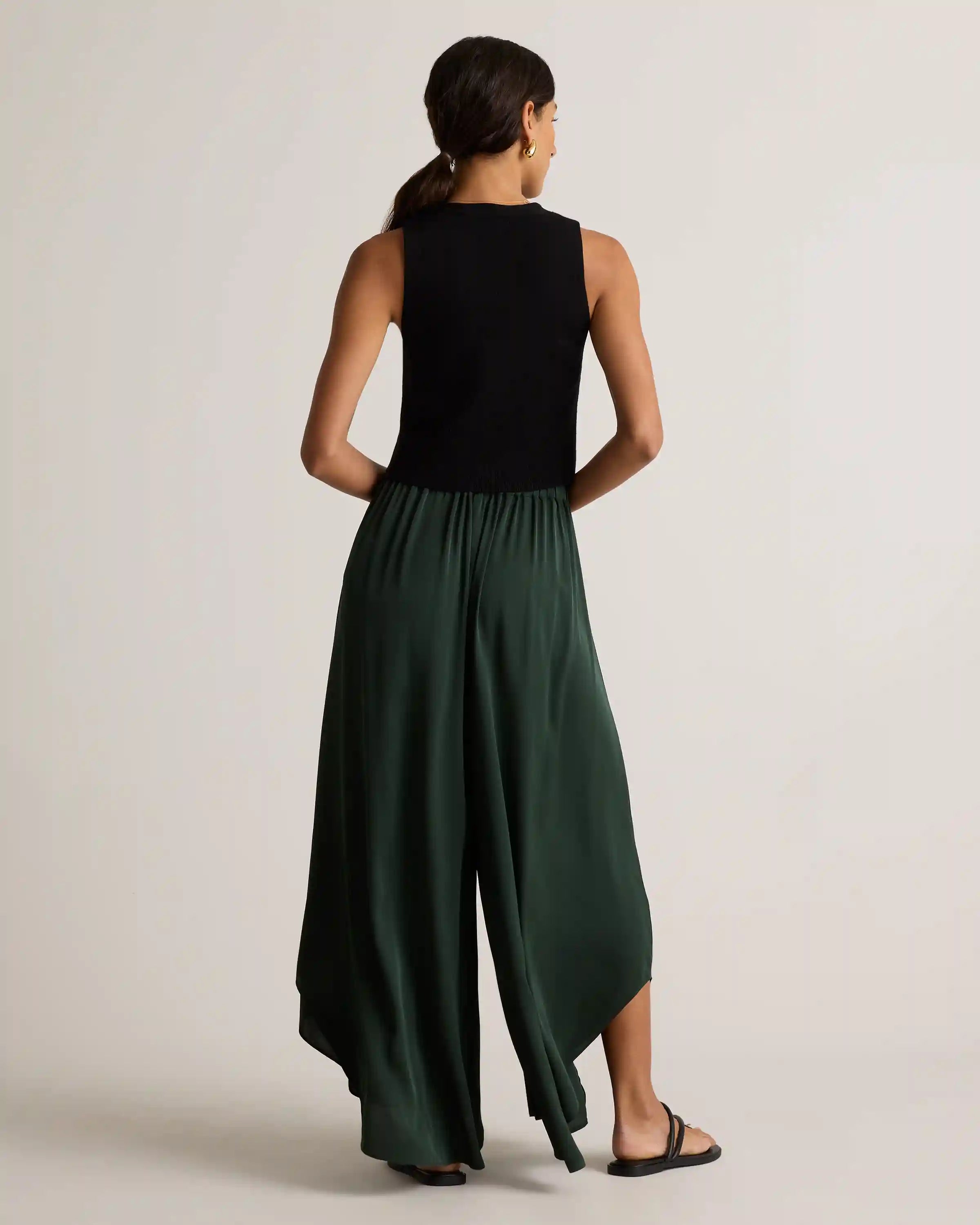Washable Stretch Silk Palazzo Pants