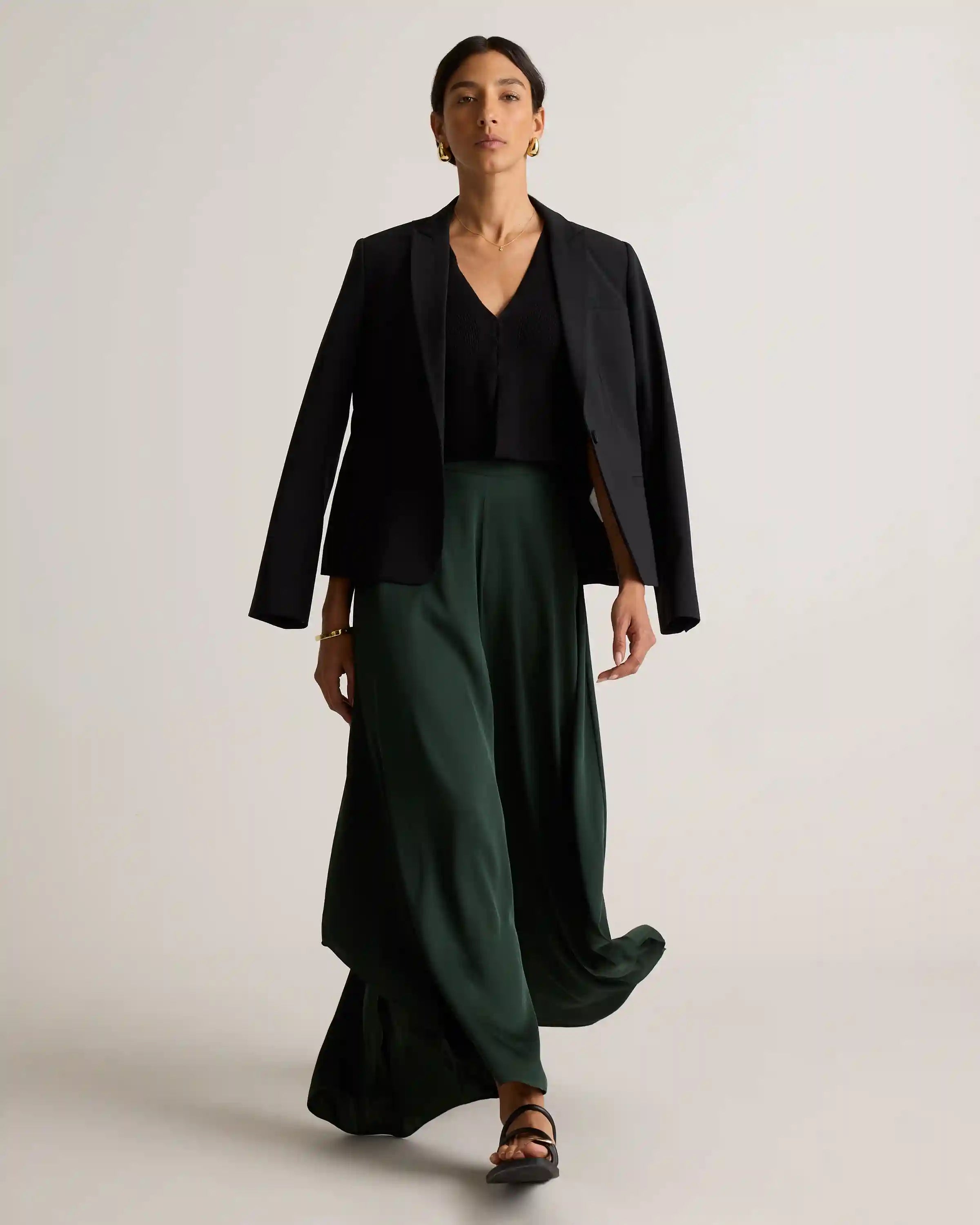 Washable Stretch Silk Palazzo Pants