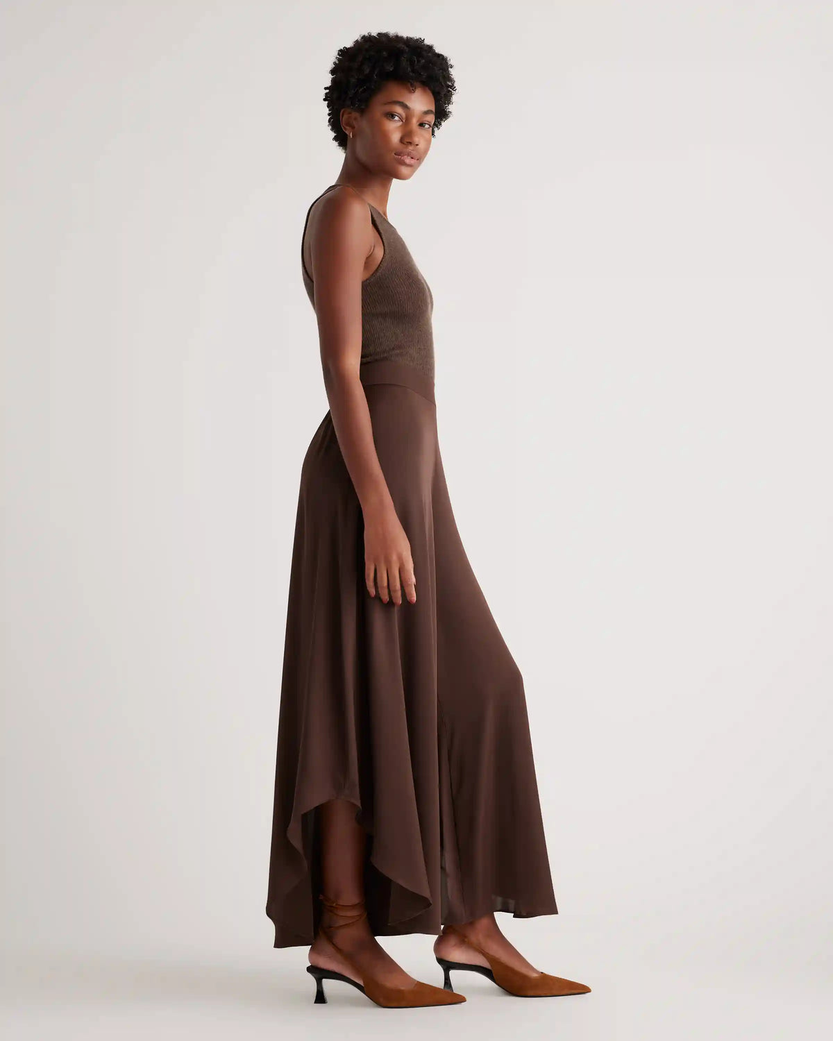 Washable Stretch Silk Palazzo Pants