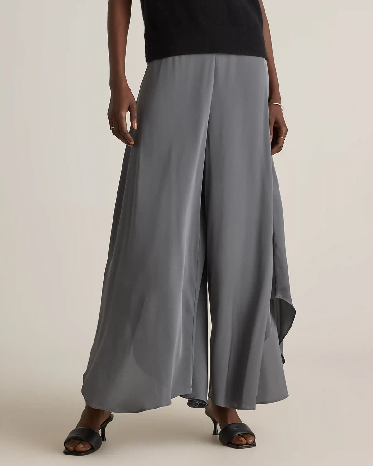 Washable Stretch Silk Palazzo Pants