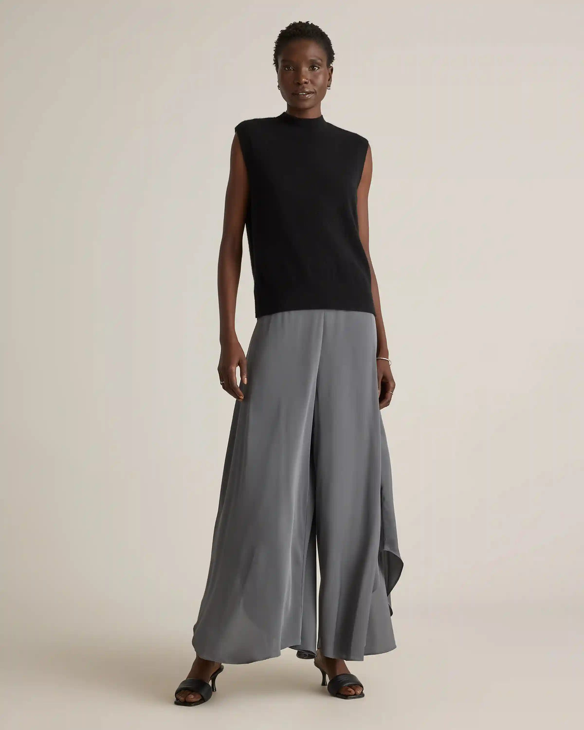 Washable Stretch Silk Palazzo Pants