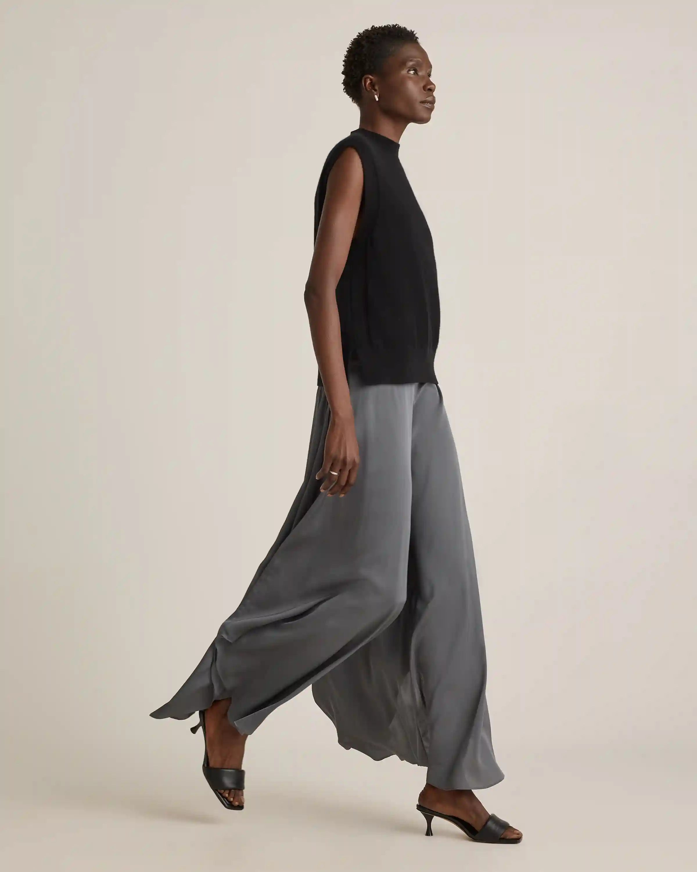 Washable Stretch Silk Palazzo Pants