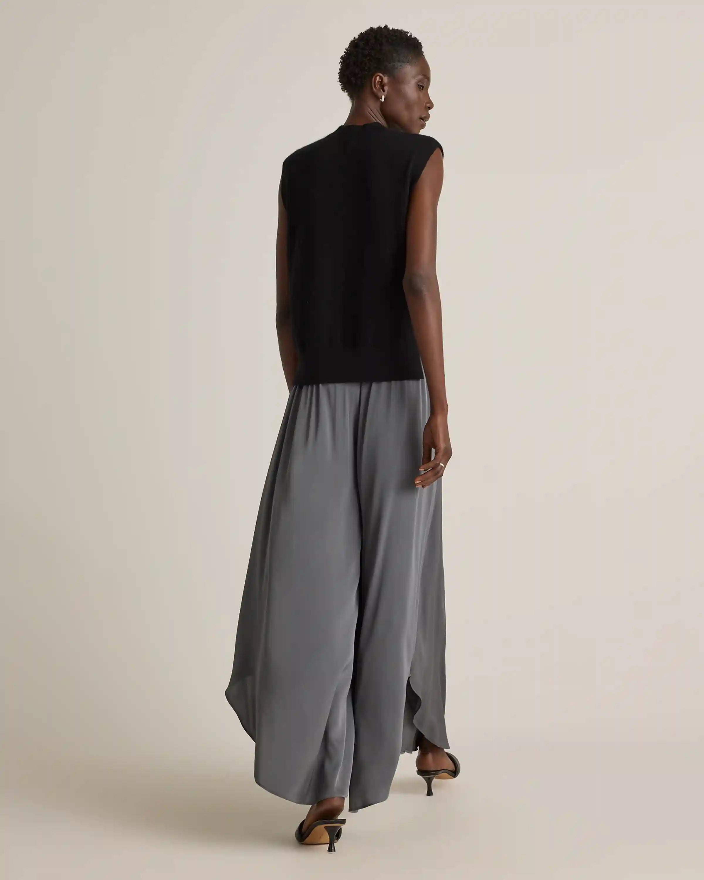 Washable Stretch Silk Palazzo Pants
