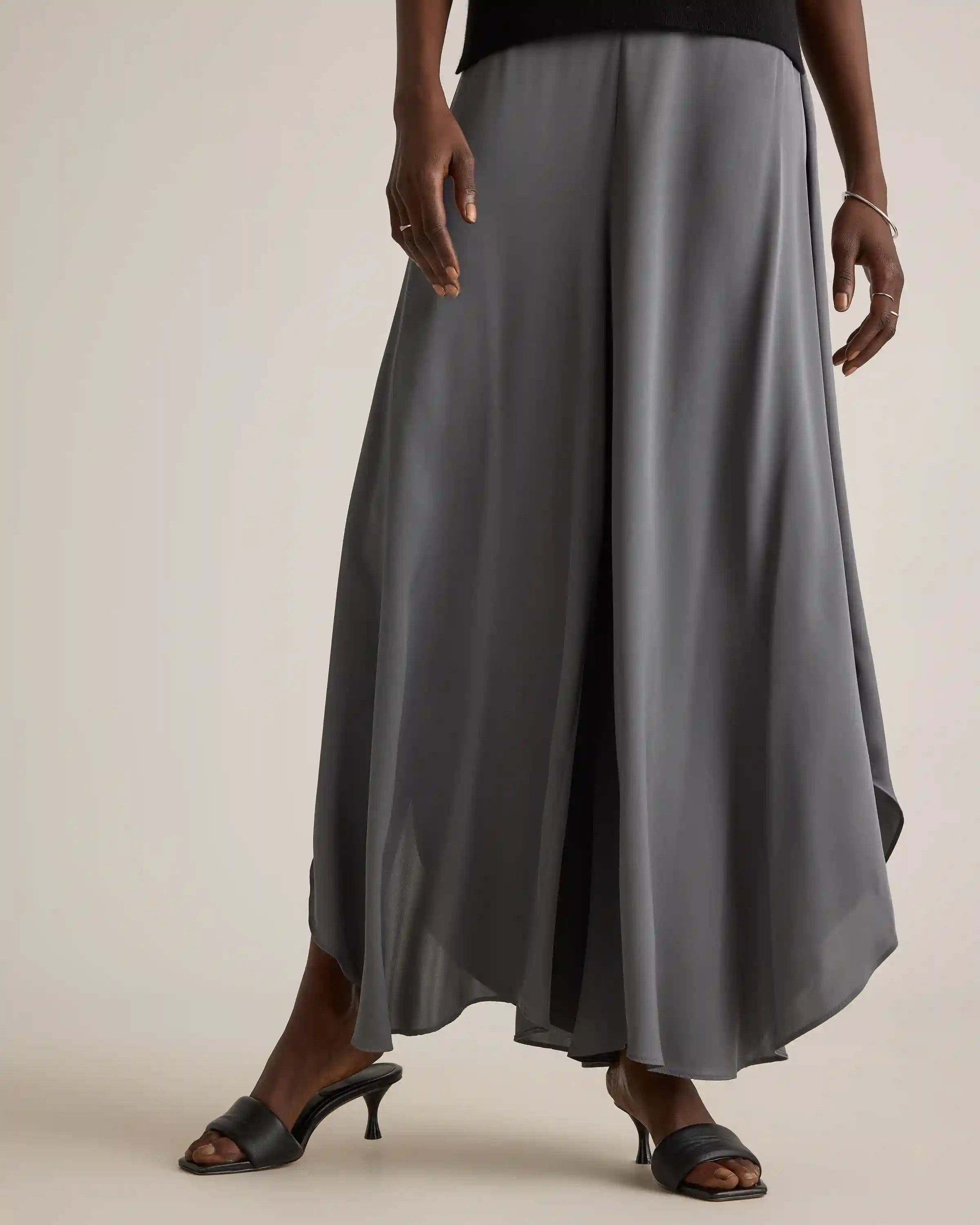Washable Stretch Silk Palazzo Pants