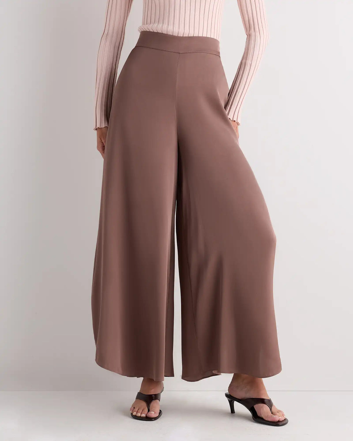 Washable Stretch Silk Palazzo Pants