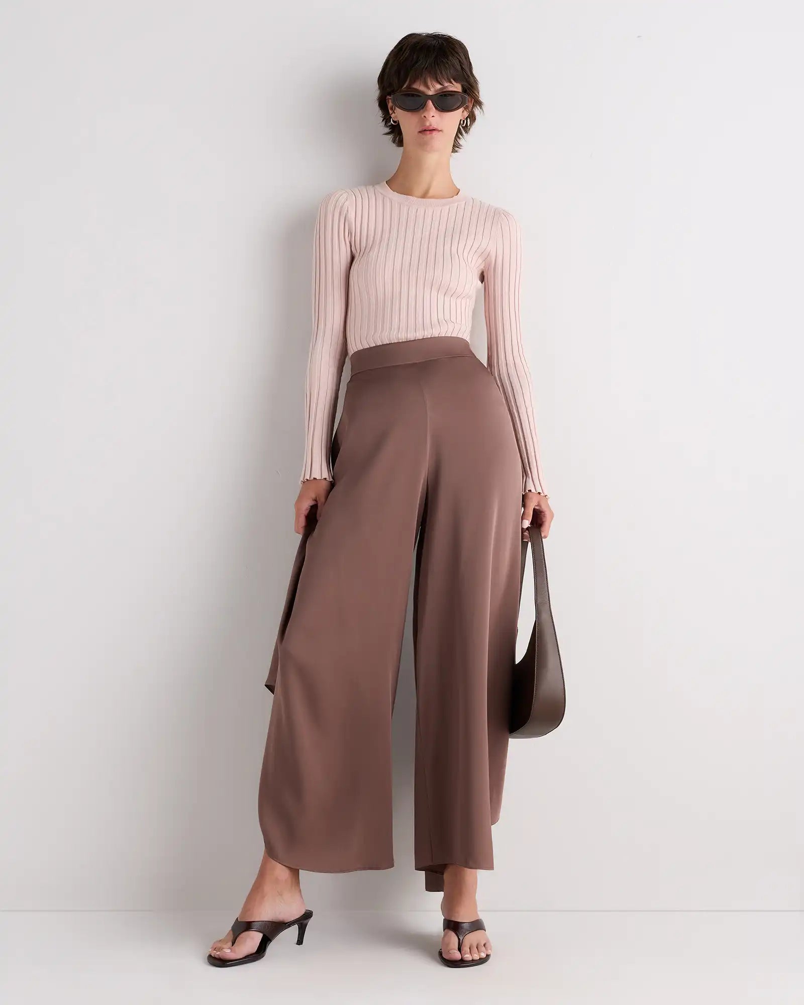Washable Stretch Silk Palazzo Pants
