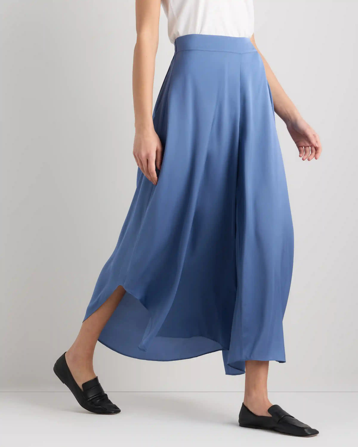 Washable Stretch Silk Palazzo Pants