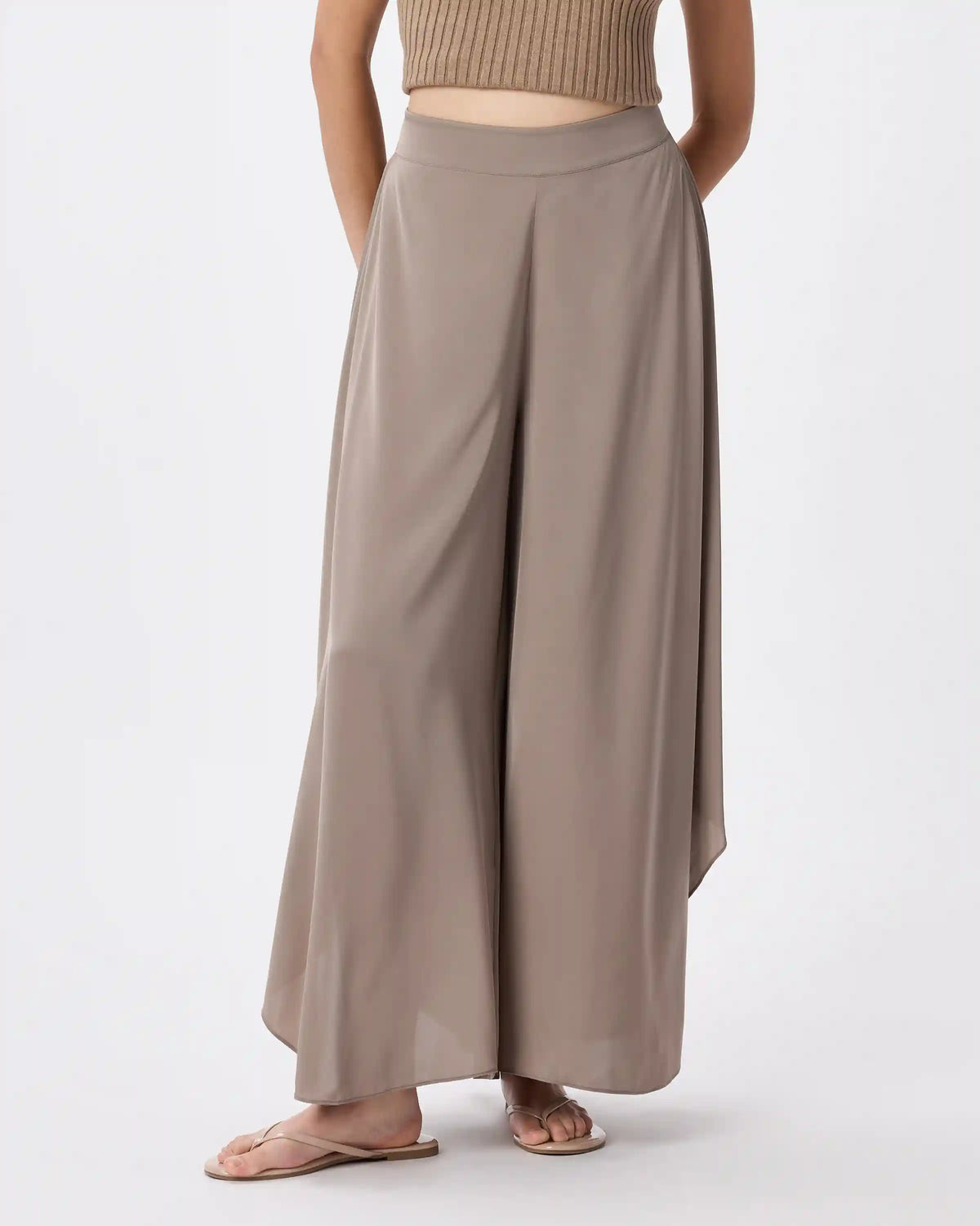 Washable Stretch Silk Palazzo Pants