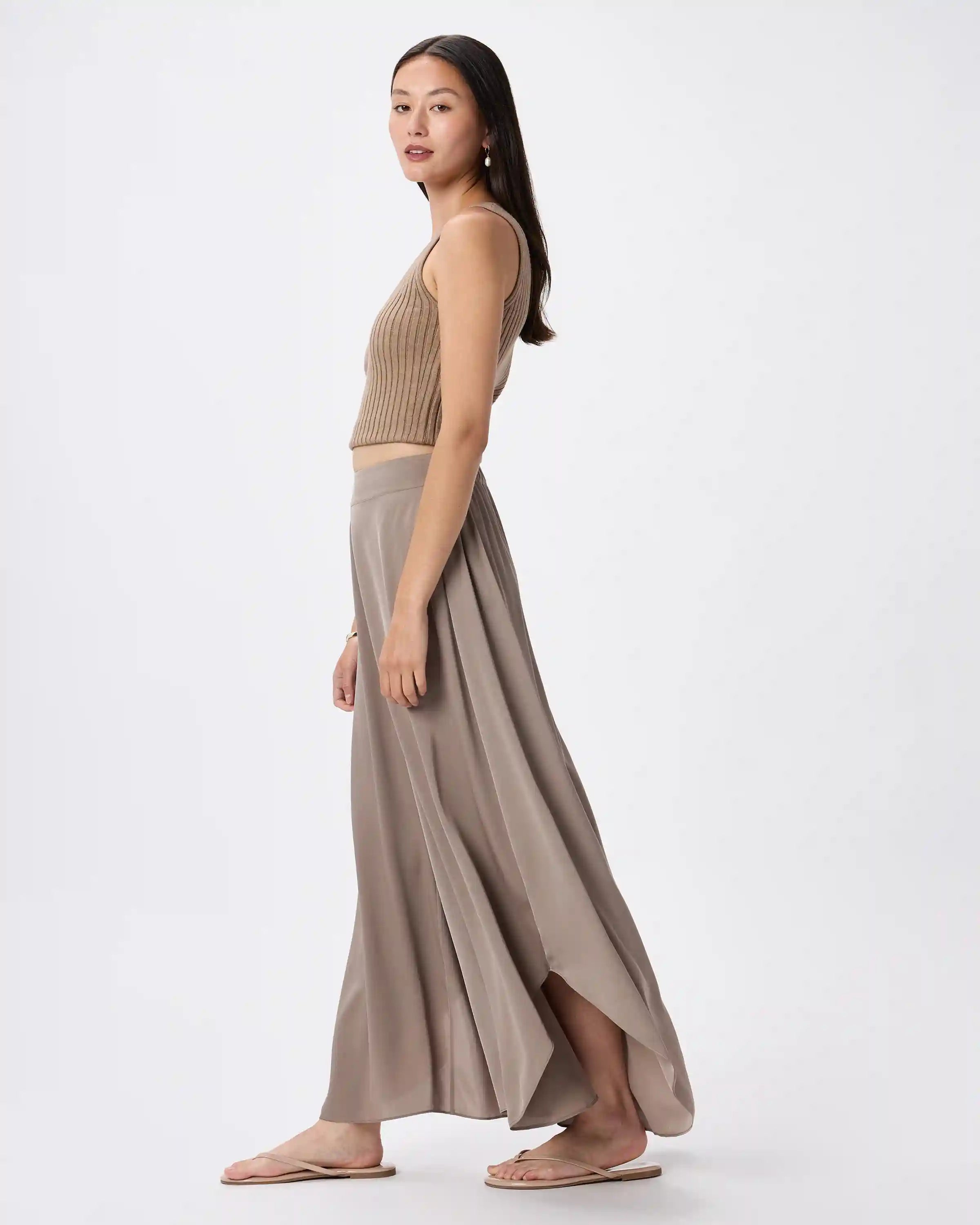 Washable Stretch Silk Palazzo Pants