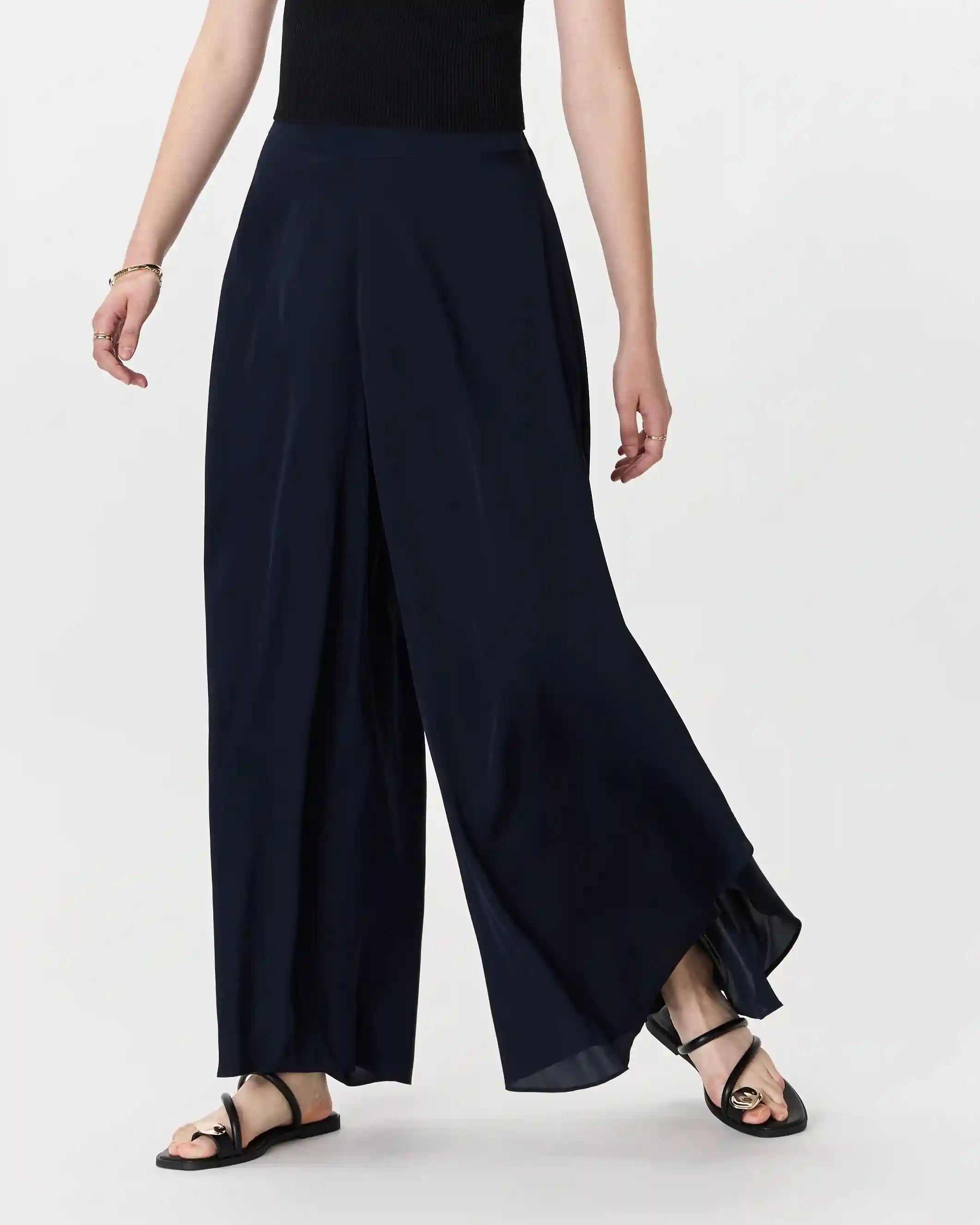 Washable Stretch Silk Palazzo Pants