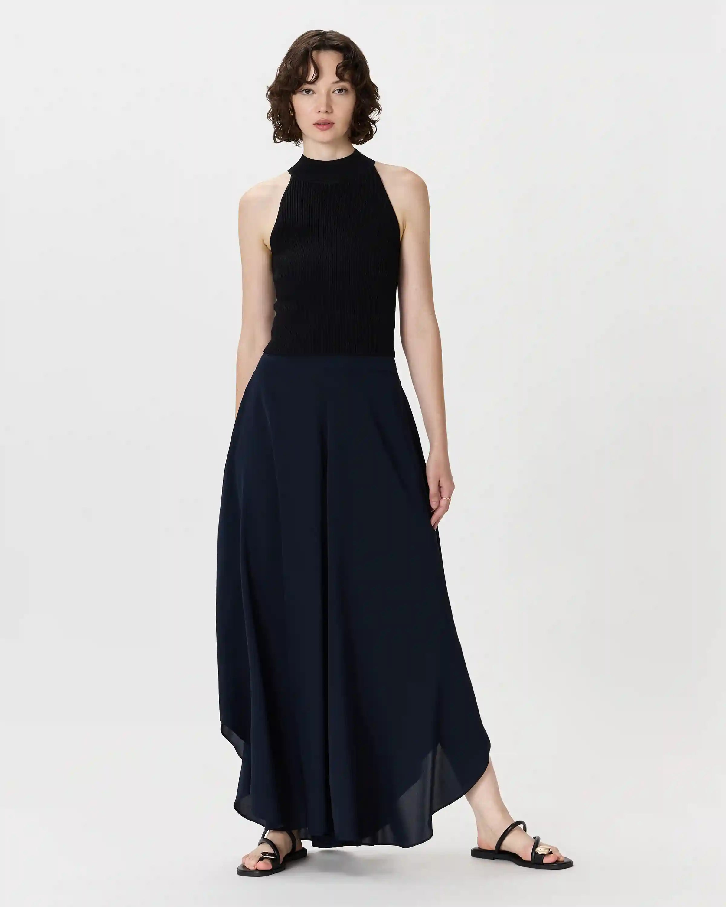 Washable Stretch Silk Palazzo Pants