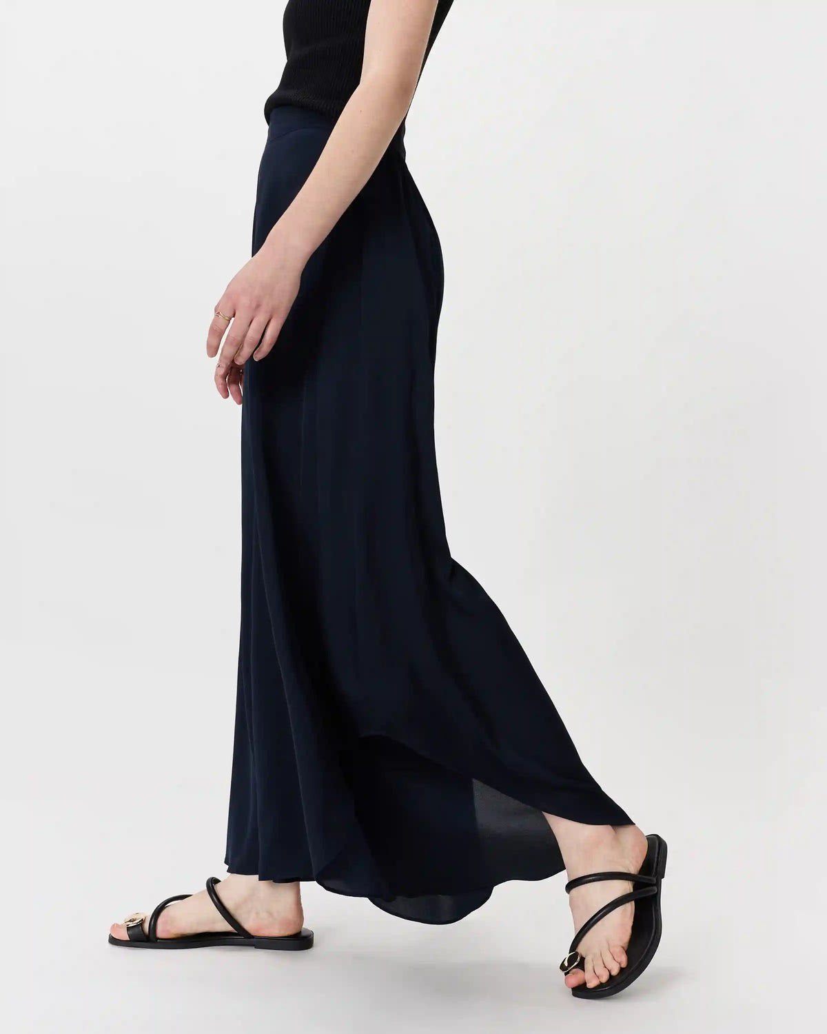 Washable Stretch Silk Palazzo Pants