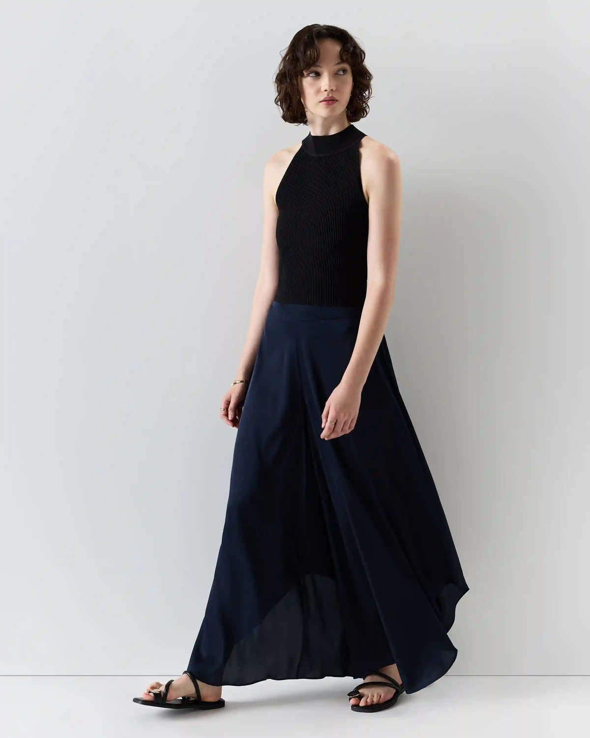 Washable Stretch Silk Palazzo Pants