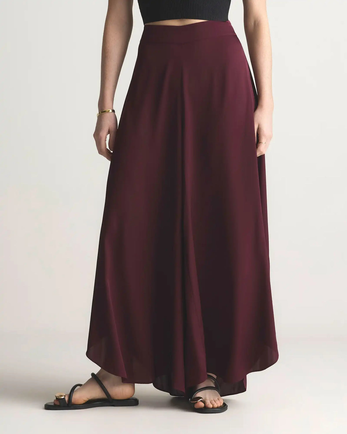 Washable Stretch Silk Palazzo Pants