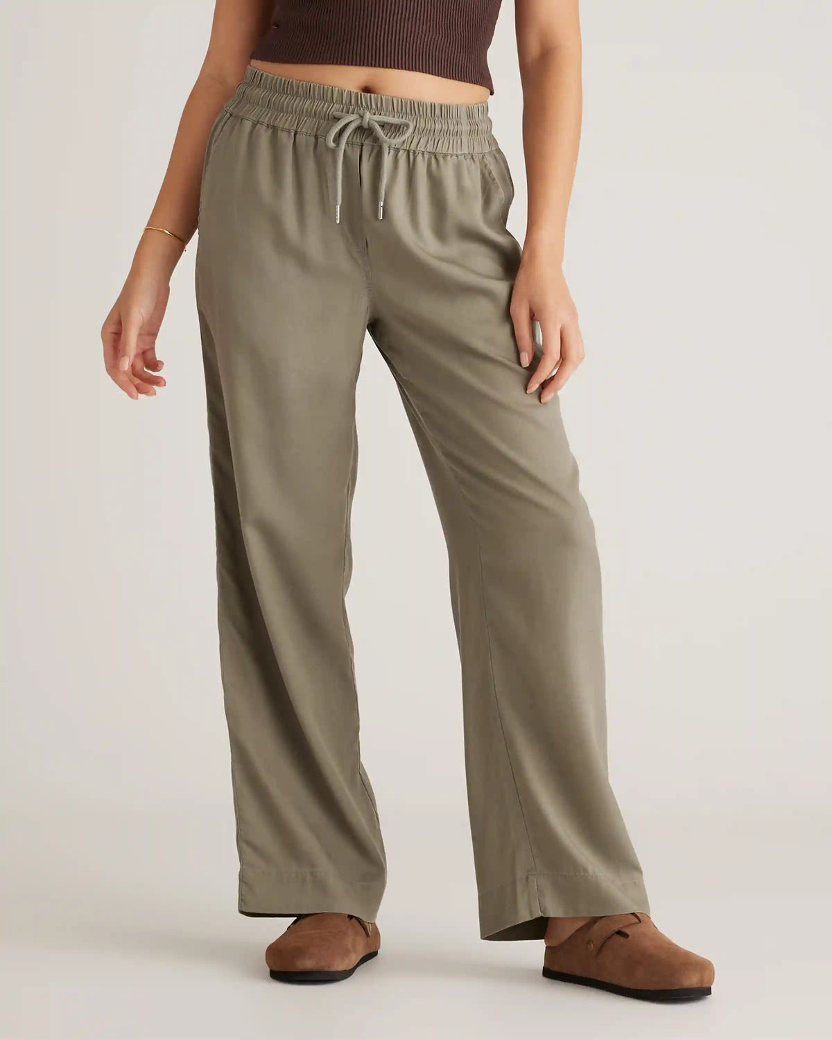 Vintage Wash Tencel Wide Leg Pants