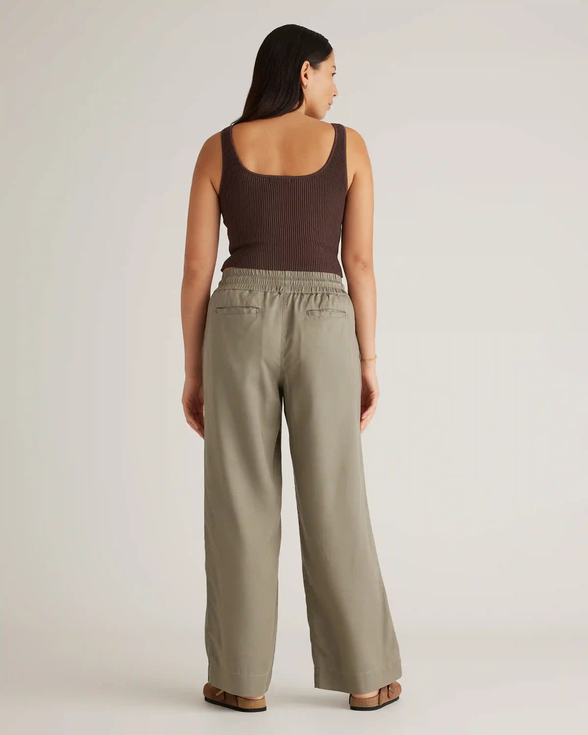 Vintage Wash Tencel Wide Leg Pants