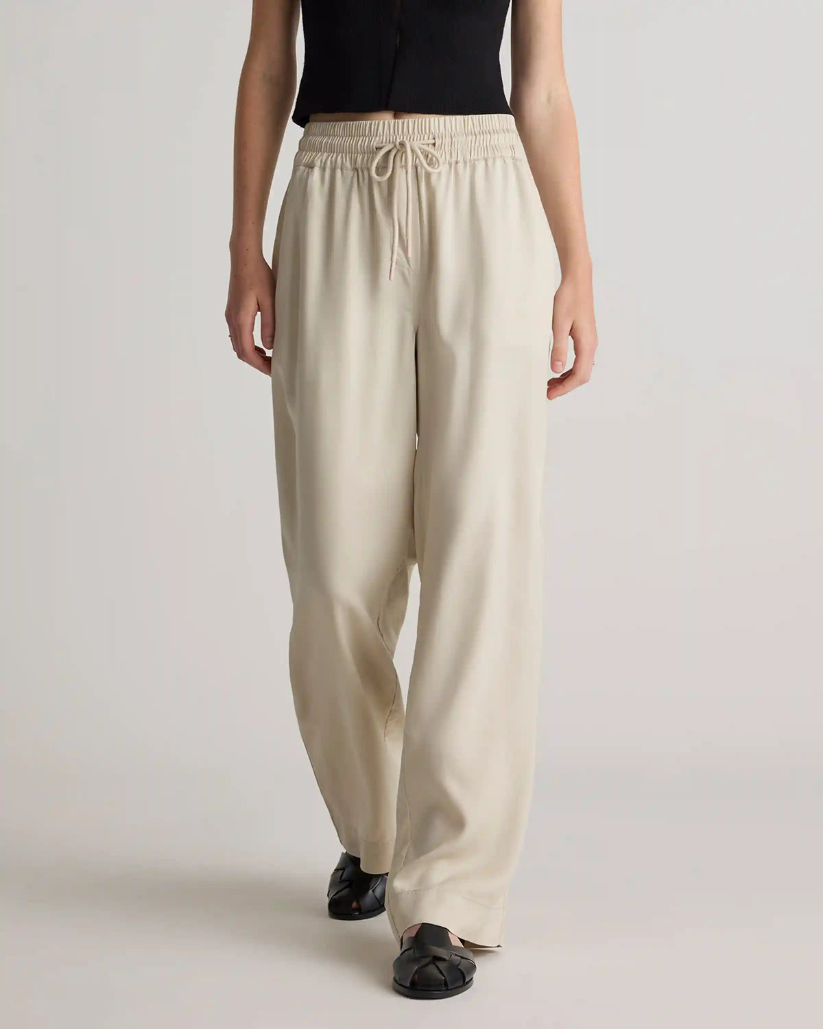 Vintage Wash Tencel Wide Leg Pants