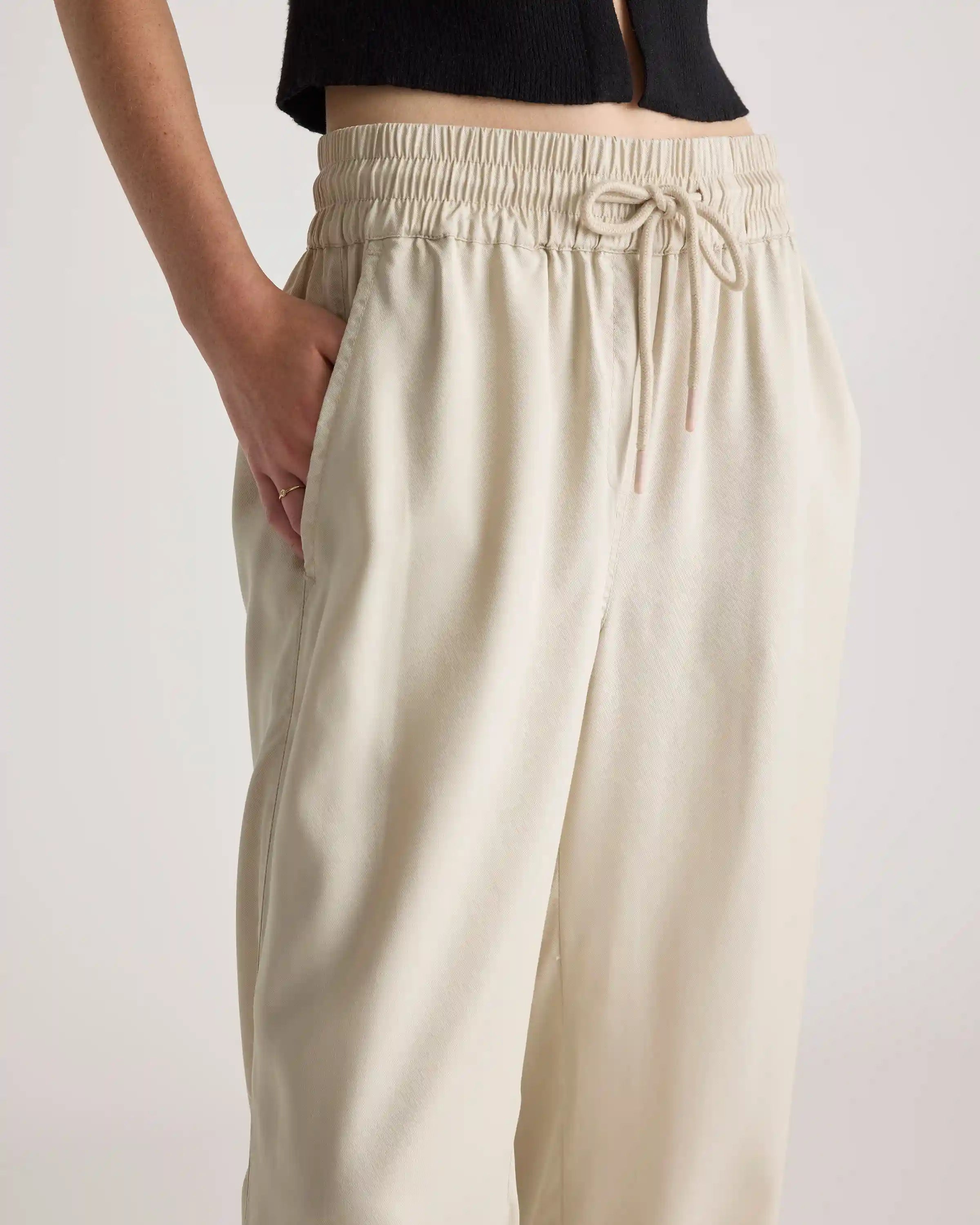 Vintage Wash Tencel Wide Leg Pants