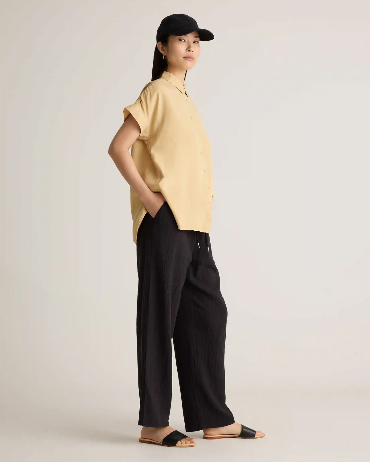 100% Organic Cotton Gauze Straight Leg Pants
