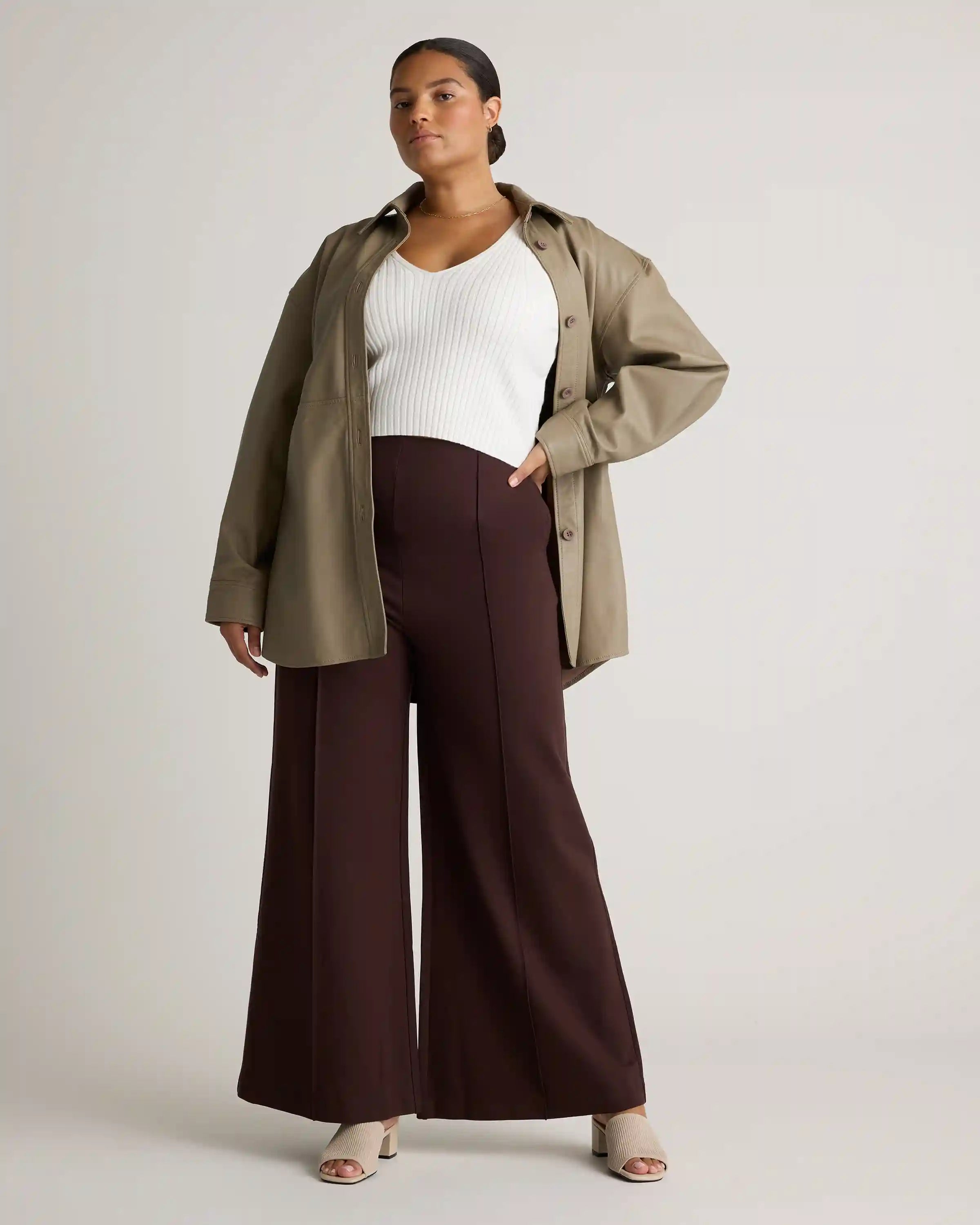 Ultra-Stretch Ponte Super Wide Leg Pants