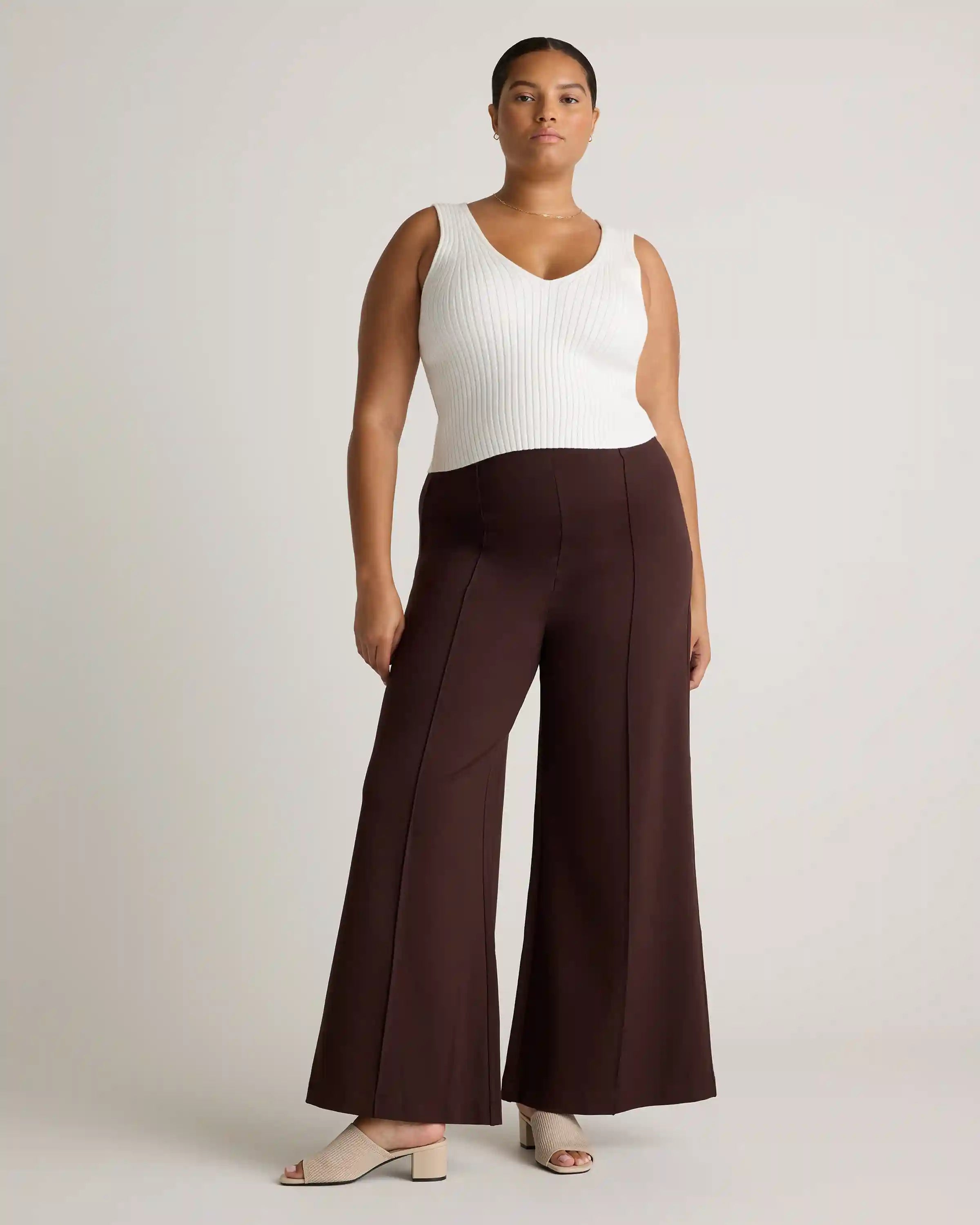 Ultra-Stretch Ponte Super Wide Leg Pants