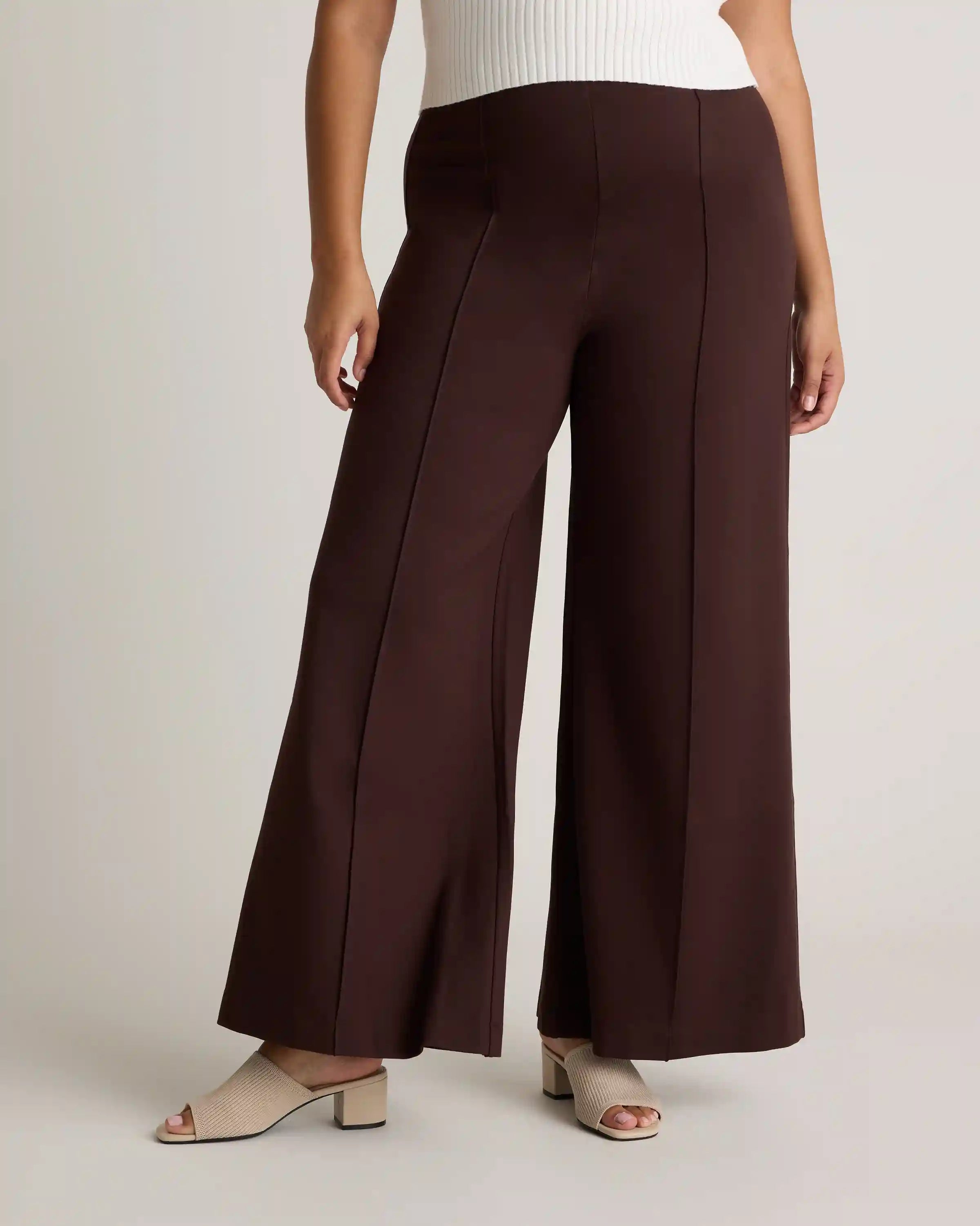 Ultra-Stretch Ponte Super Wide Leg Pants