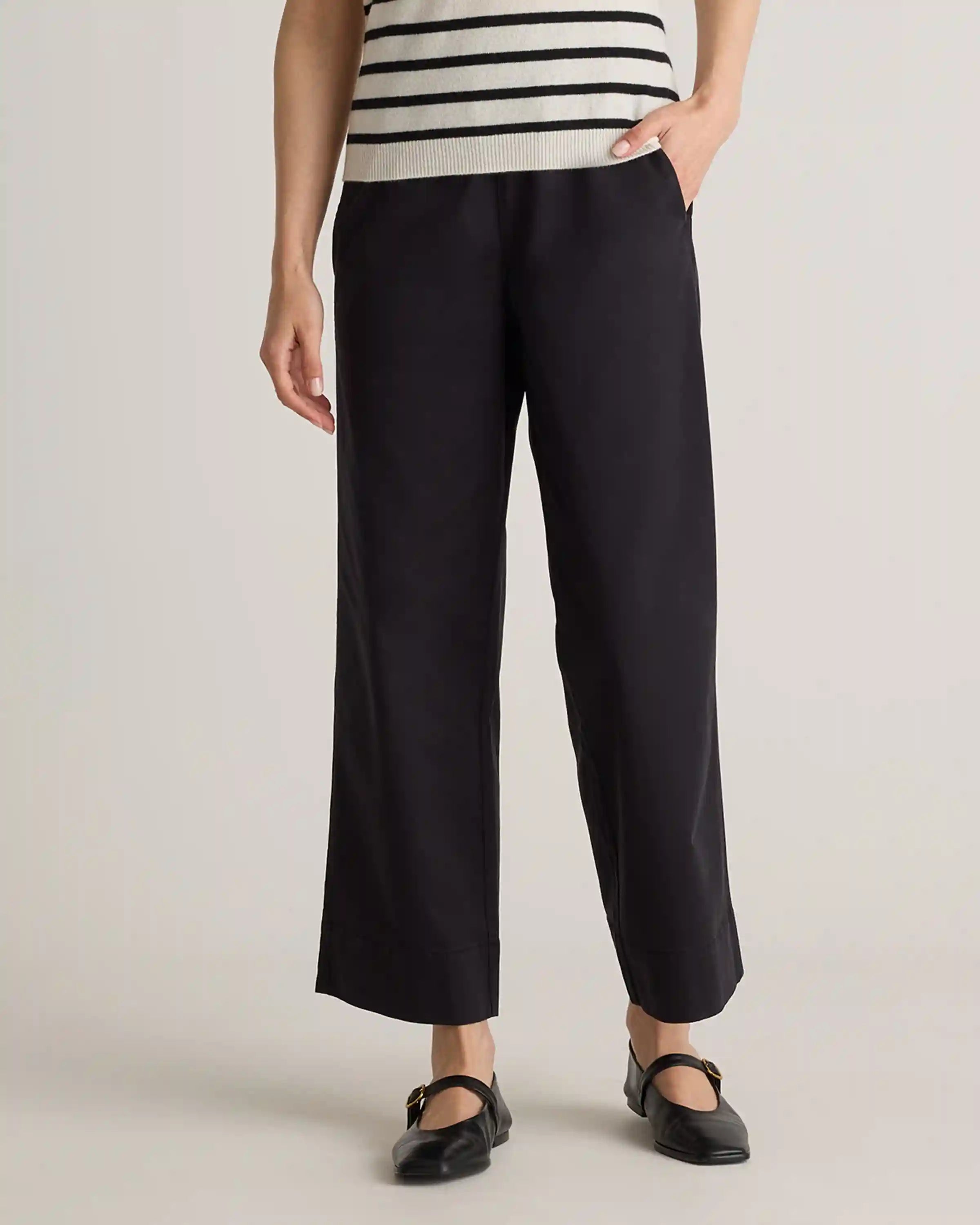 Organic Stretch Cotton Wide Leg Chino Pants