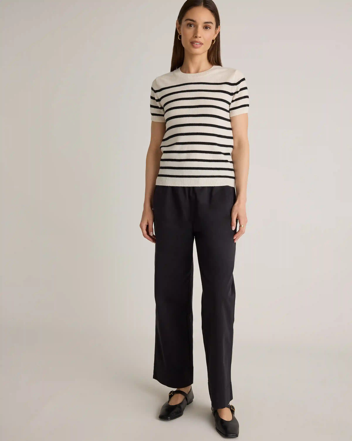 Organic Stretch Cotton Wide Leg Chino Pants