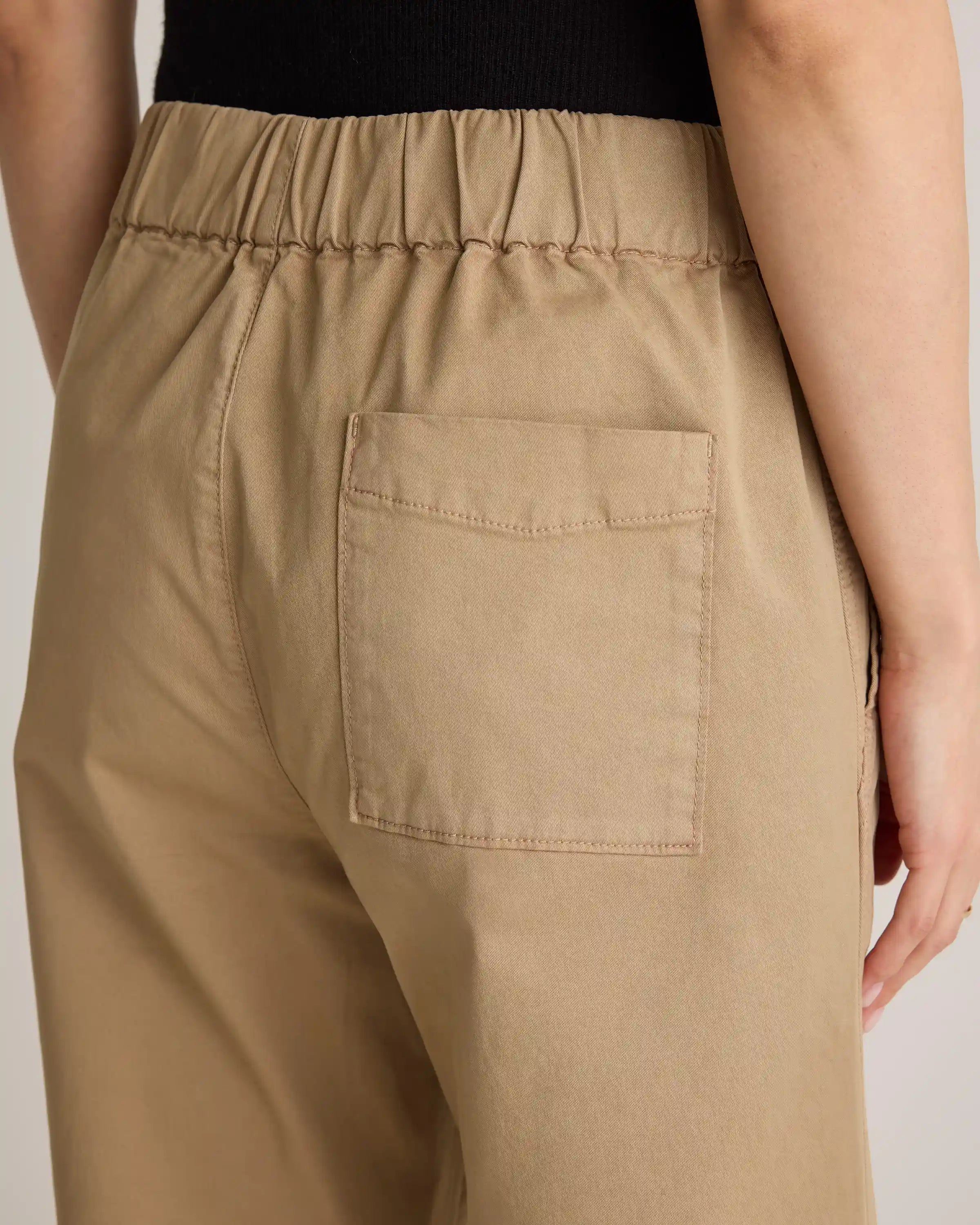 Organic Stretch Cotton Wide Leg Chino Pants