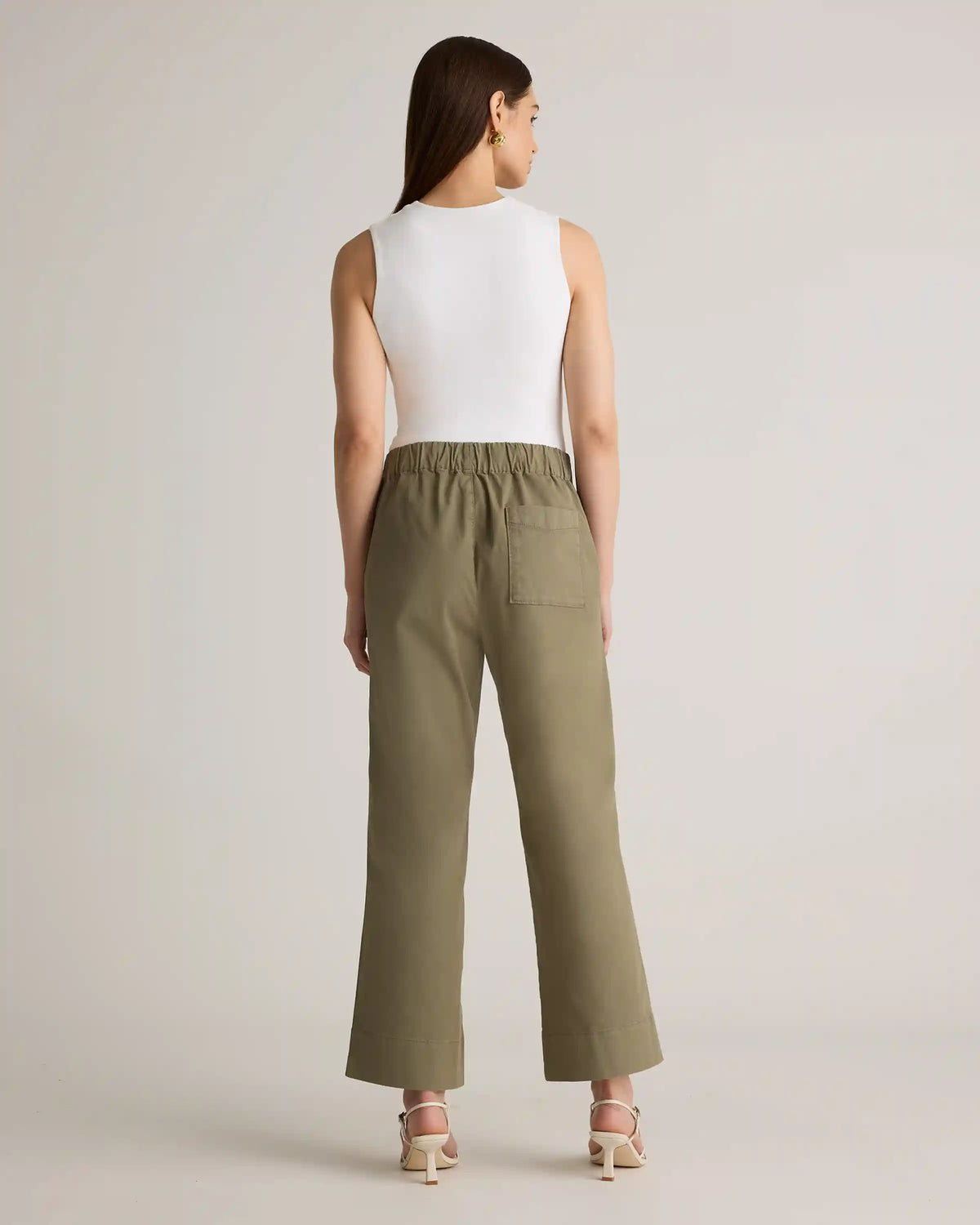 Organic Stretch Cotton Wide Leg Chino Pants