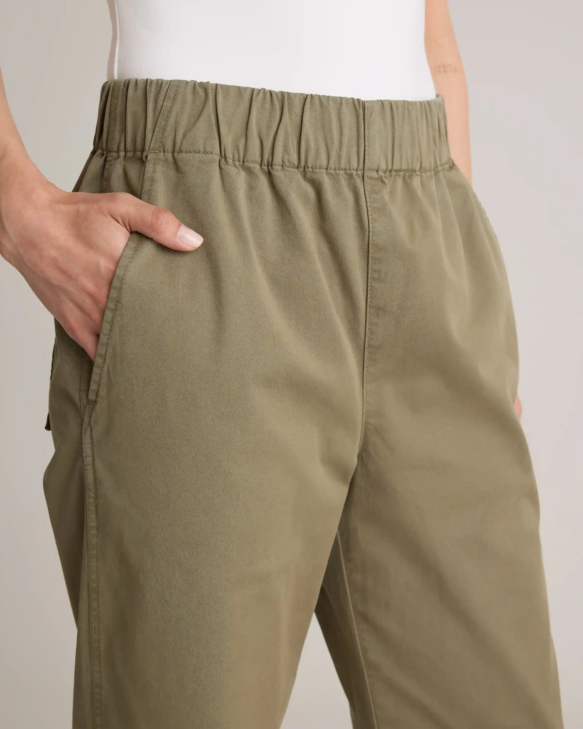 Organic Stretch Cotton Wide Leg Chino Pants