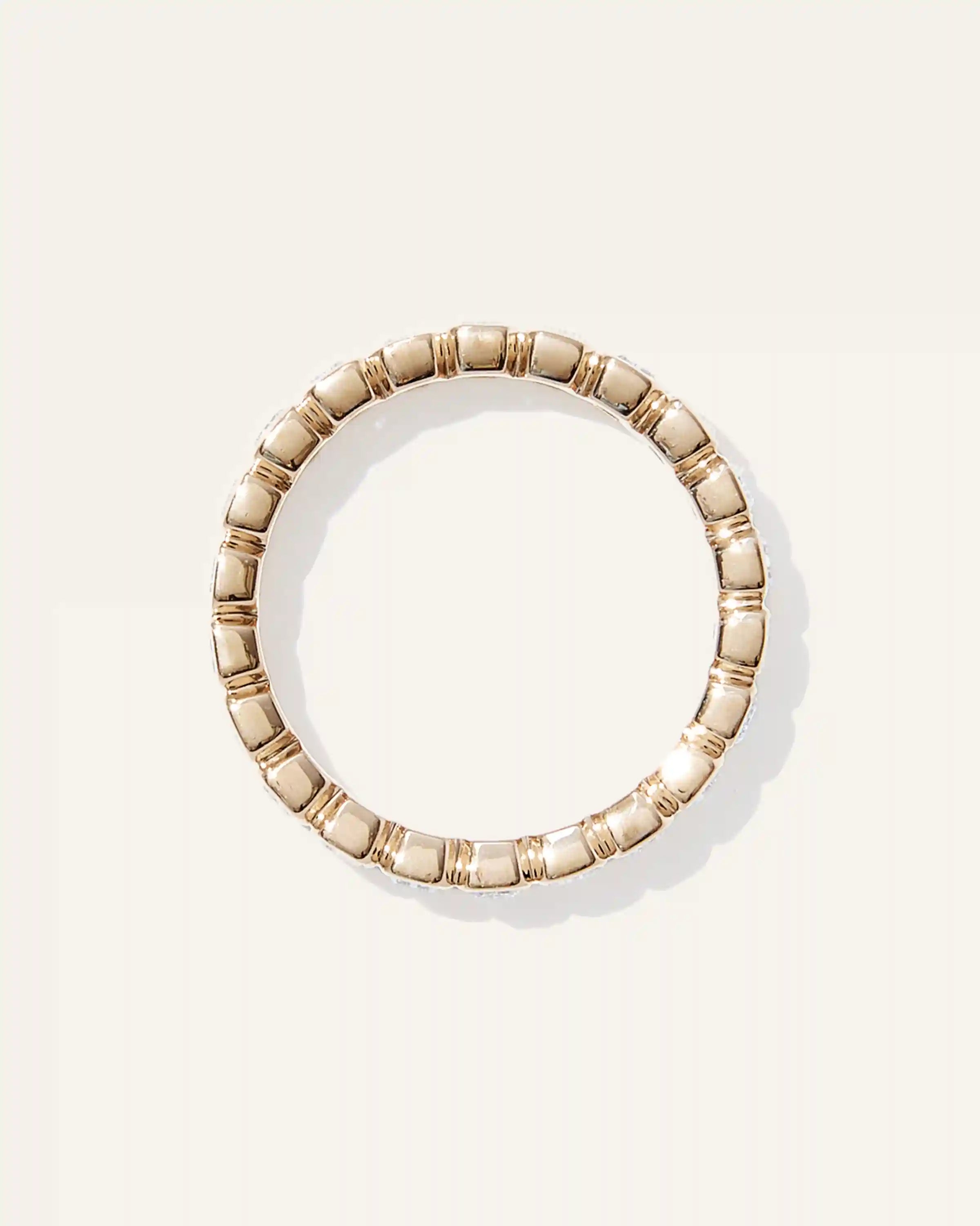 Lab Grown Diamond Emerald North-South Bezel Eternity Band