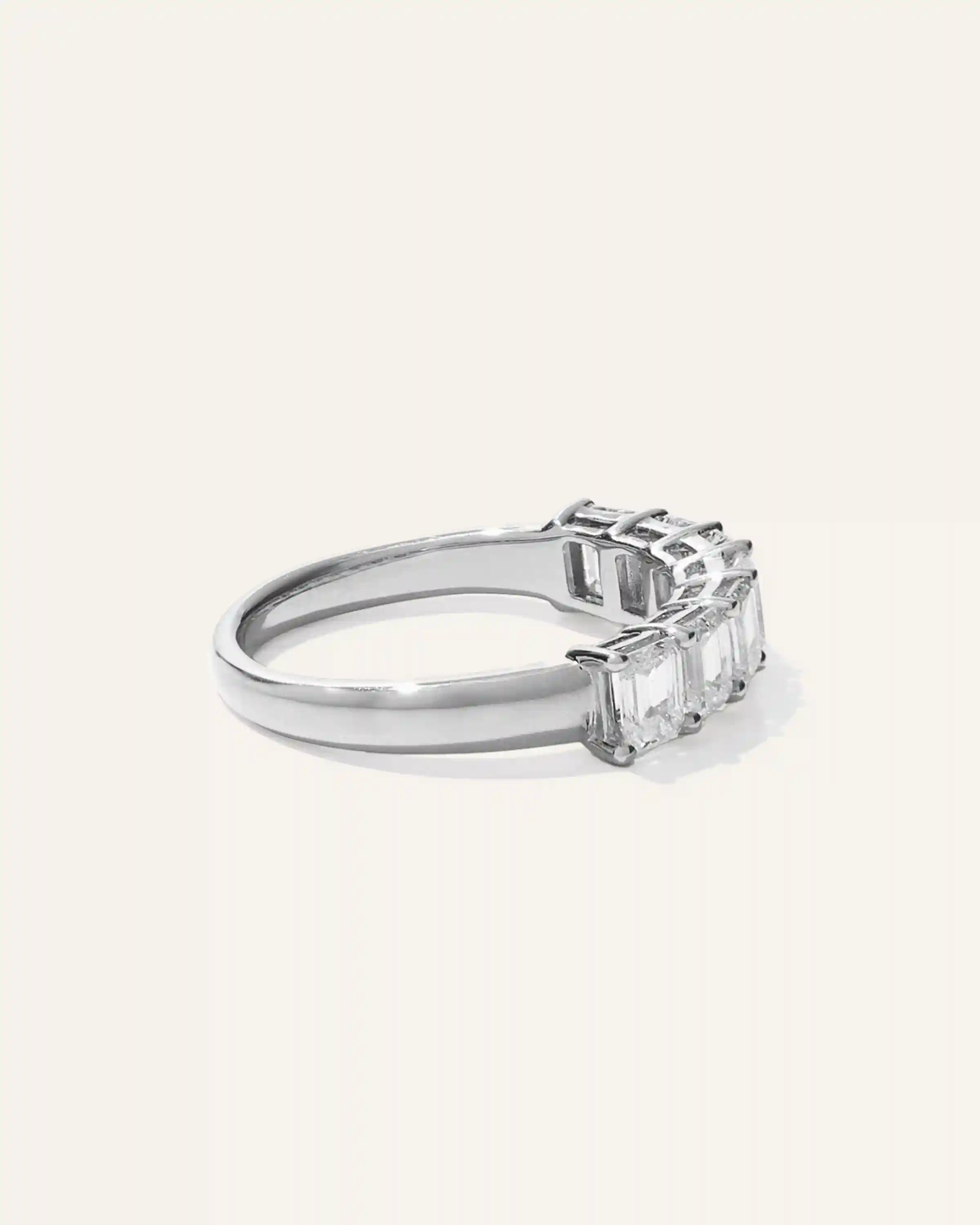 Lab Grown Diamond Emerald Seven Stone Band