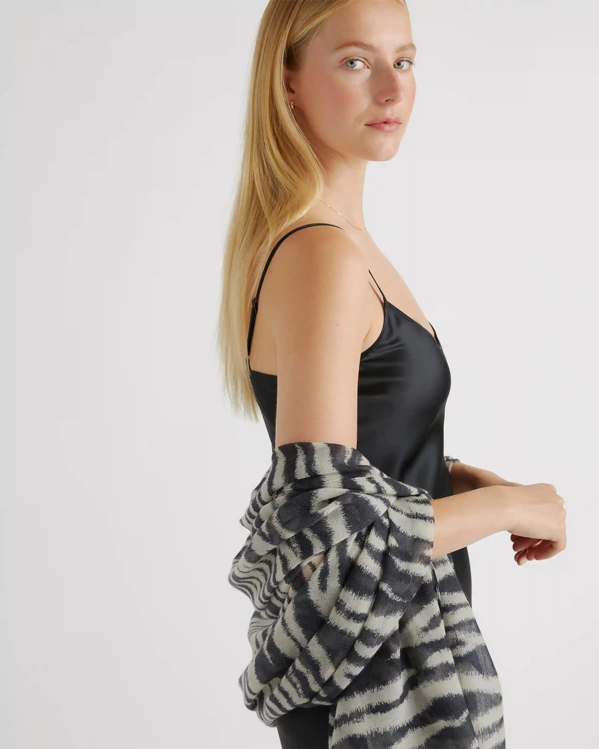 Featherweight Wool Cashmere Frayed Edge Scarf