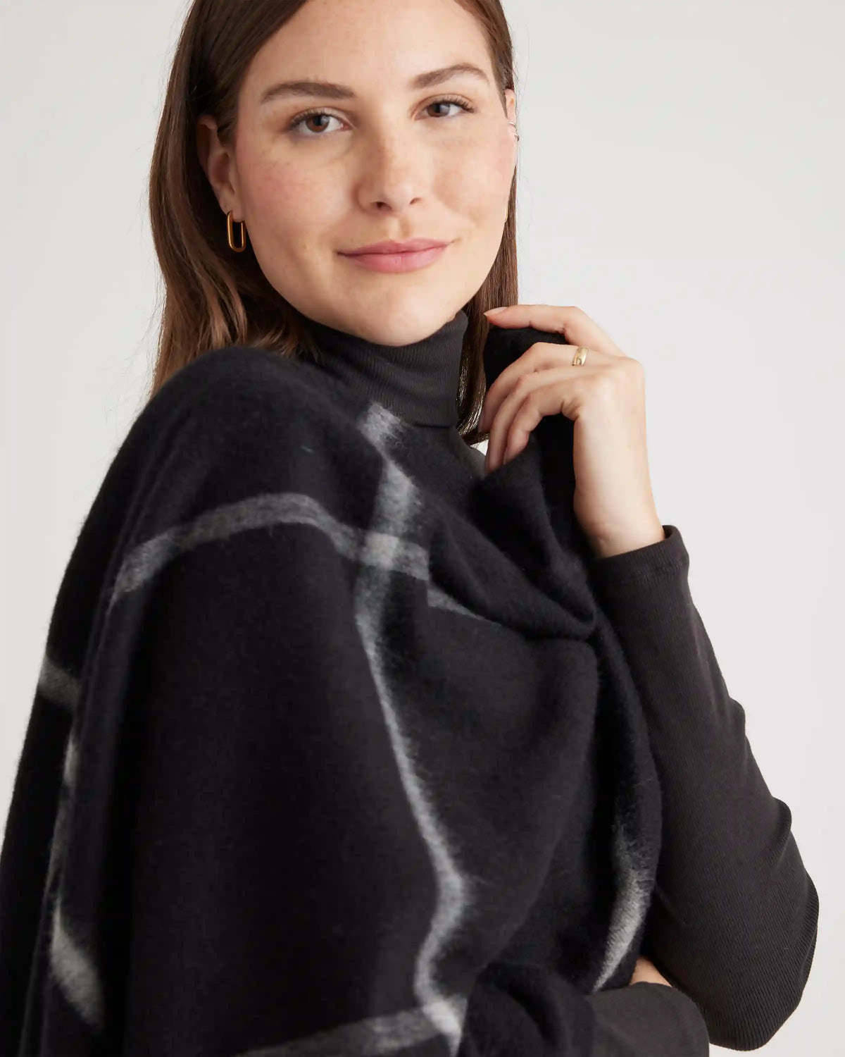 Mongolian Cashmere Plaid Wrap