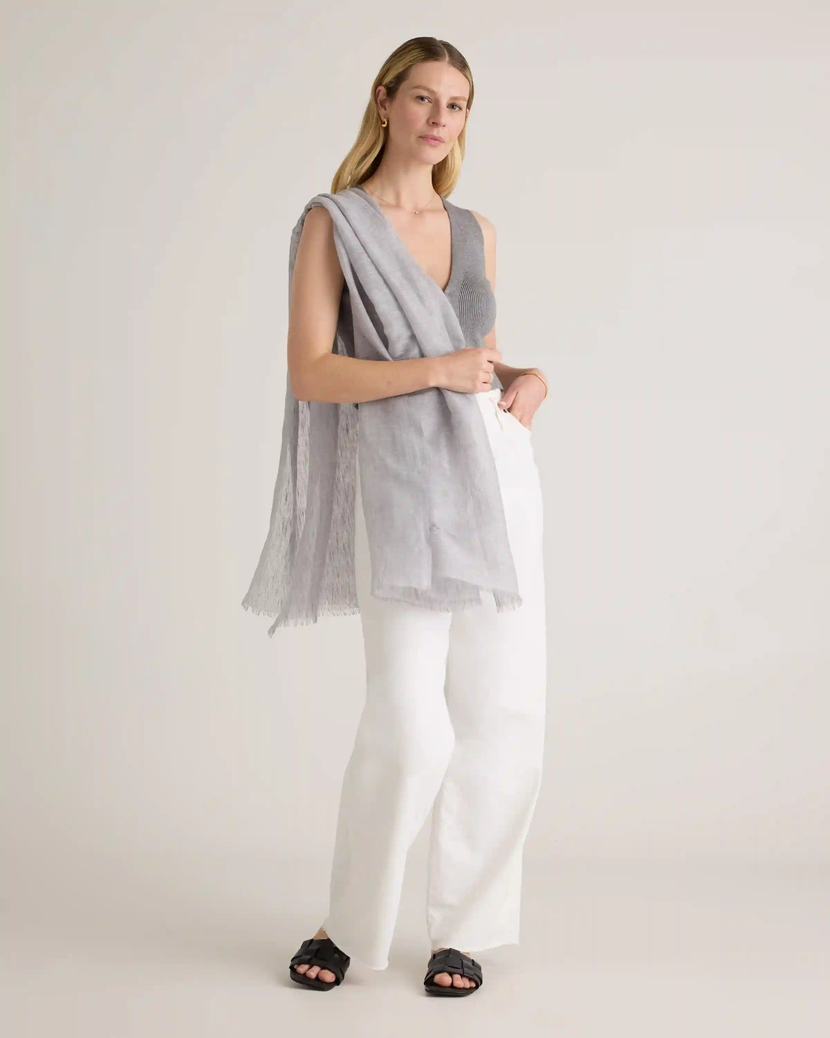 Lightweight Linen Silk Cashmere Scarf