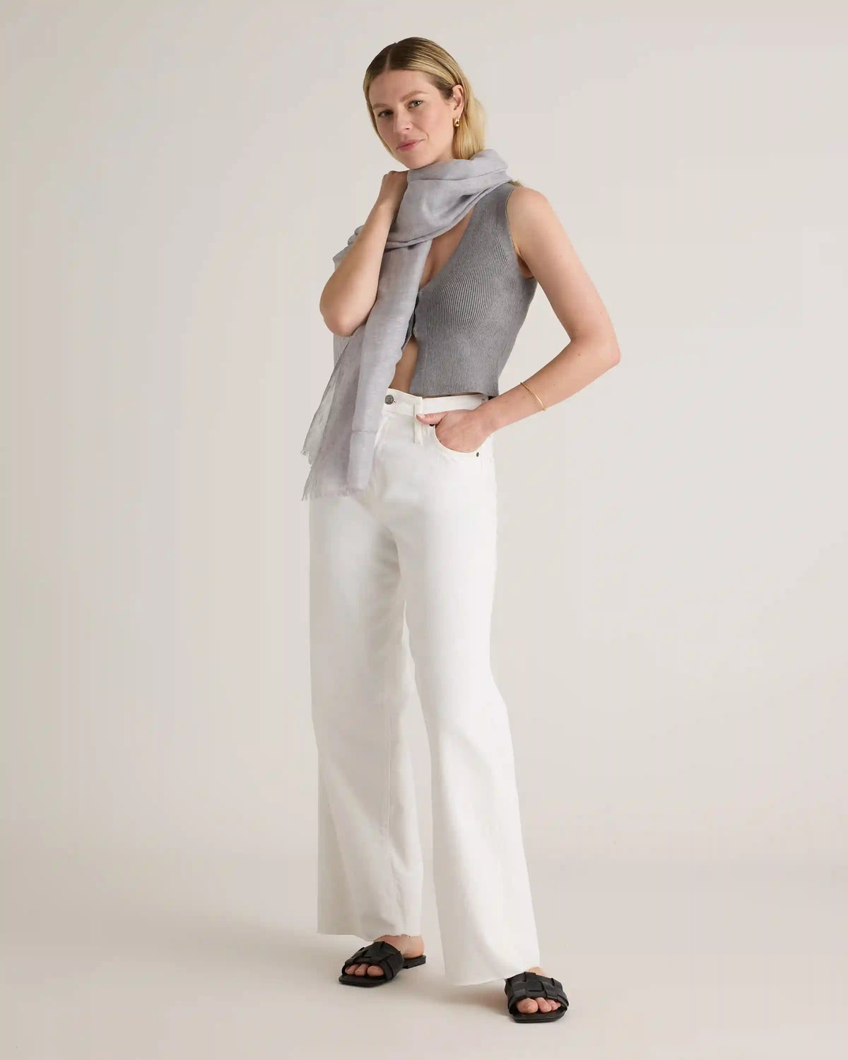 Lightweight Linen Silk Cashmere Scarf