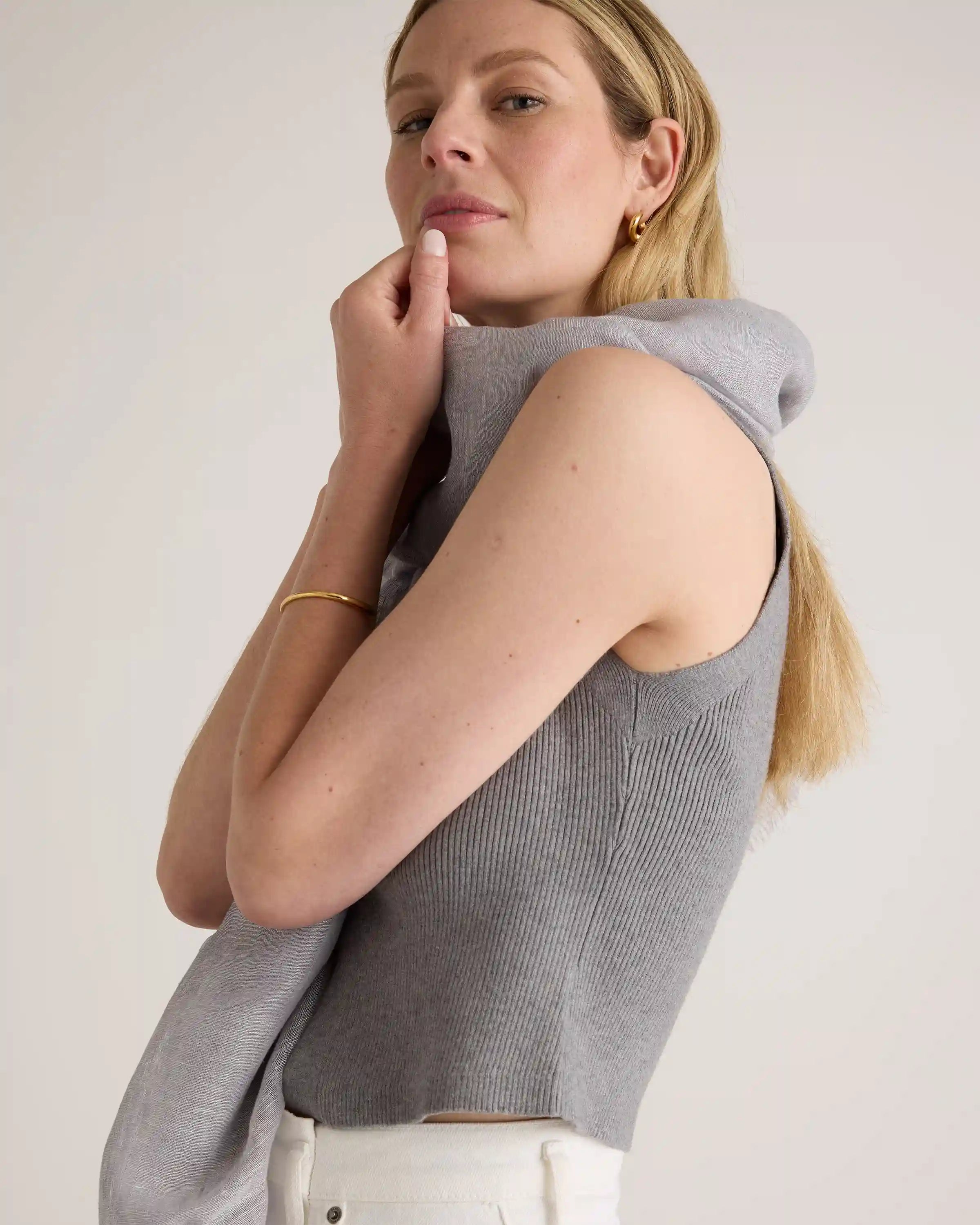 Lightweight Linen Silk Cashmere Scarf