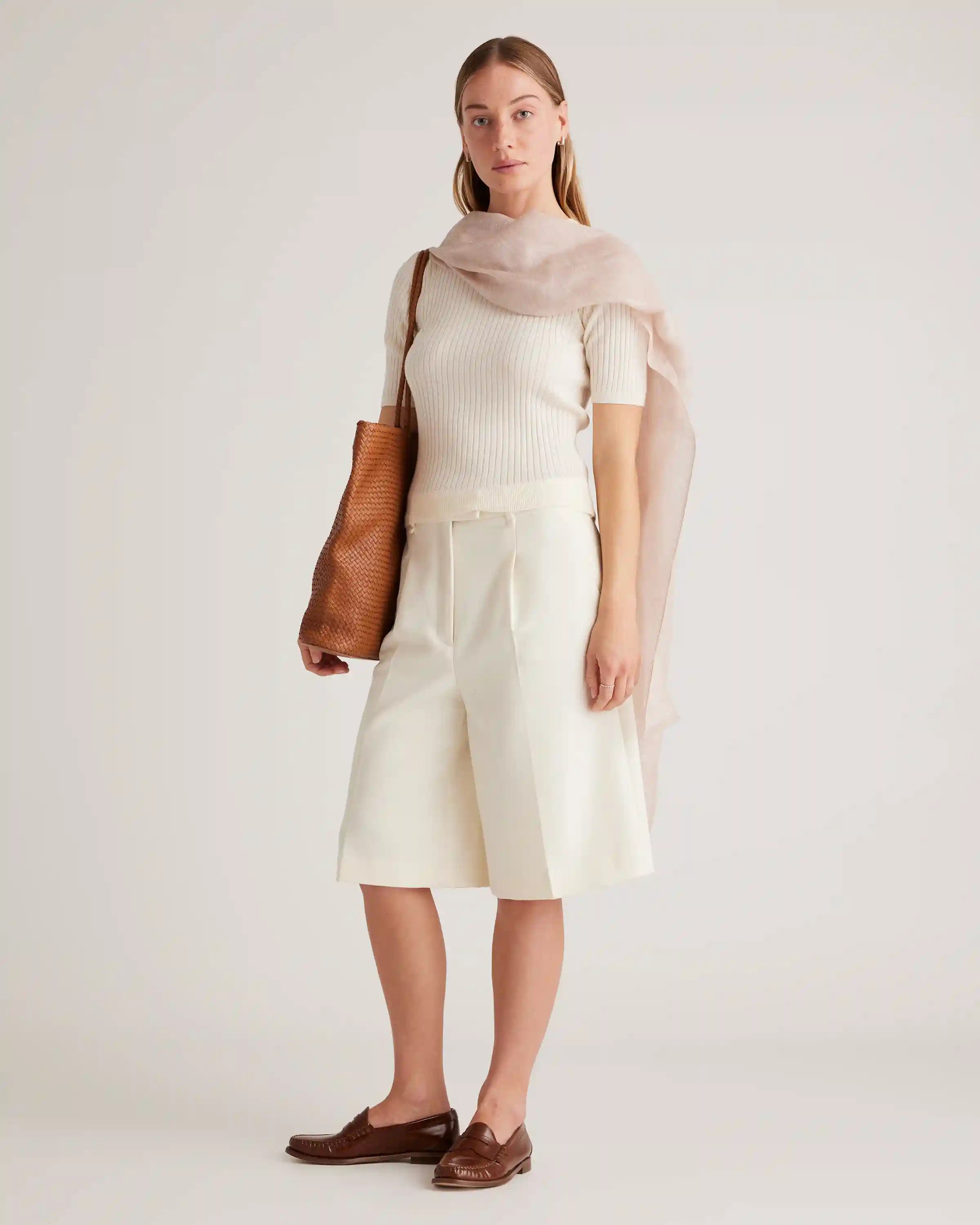 Lightweight Linen Silk Cashmere Scarf